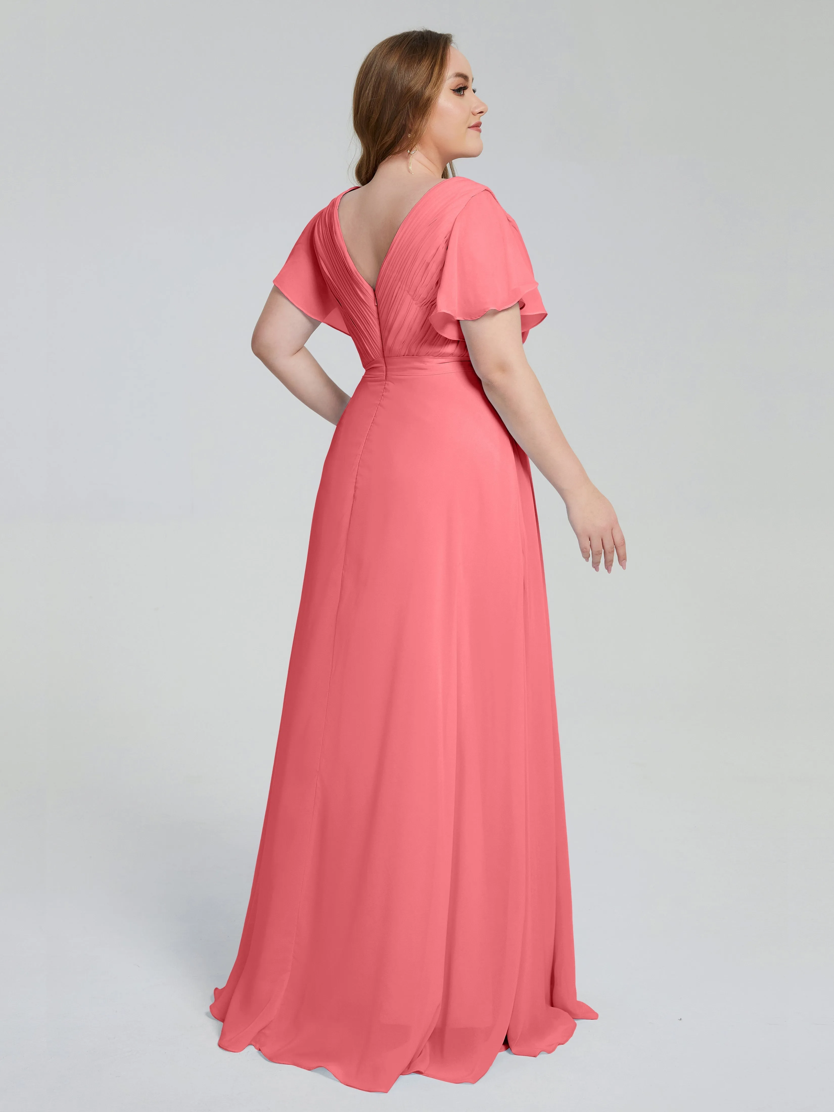 Brooke Short Sleeves Chiffon Mother of the Bride Dresses