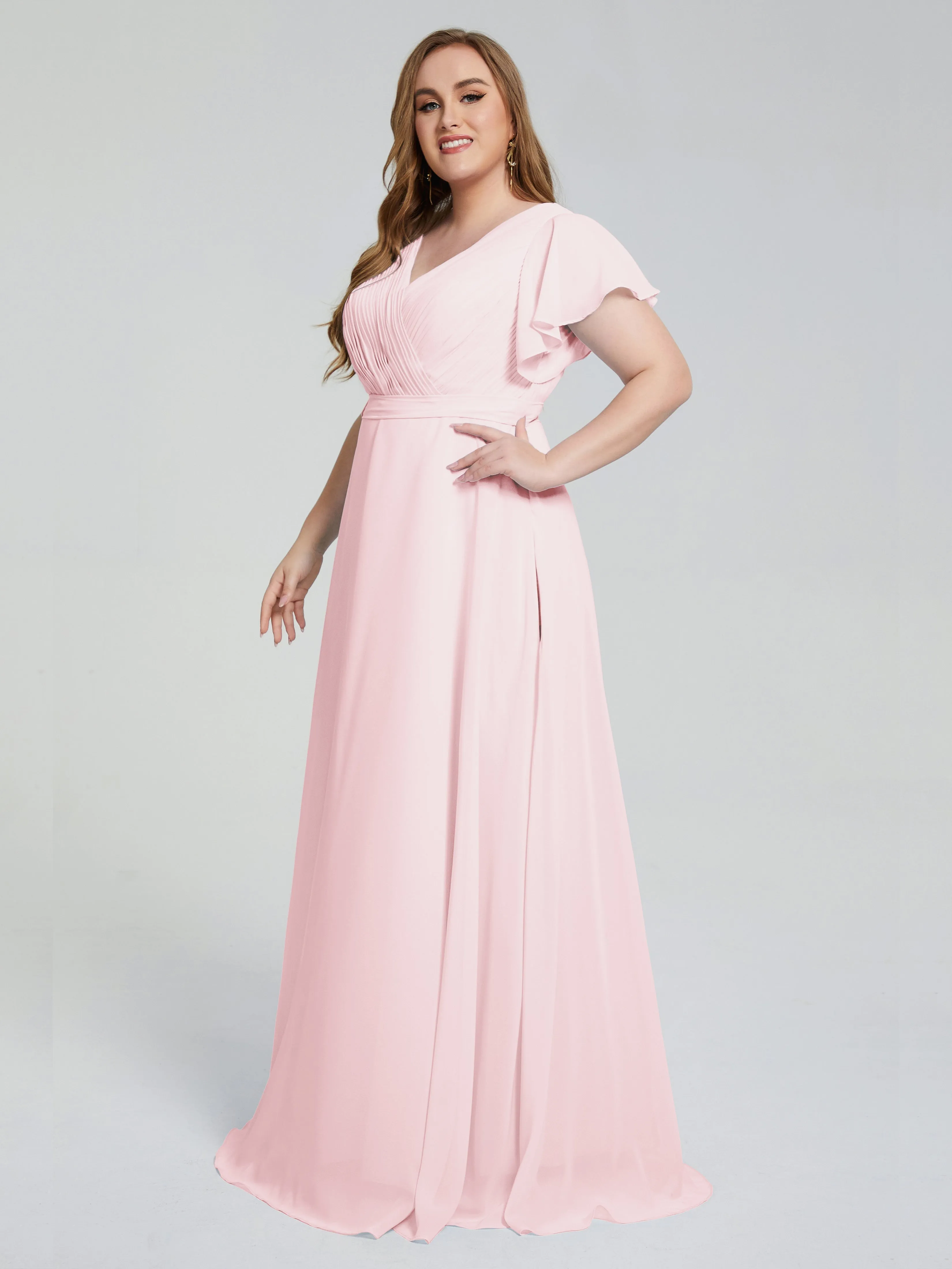 Brooke Short Sleeves Chiffon Mother of the Bride Dresses