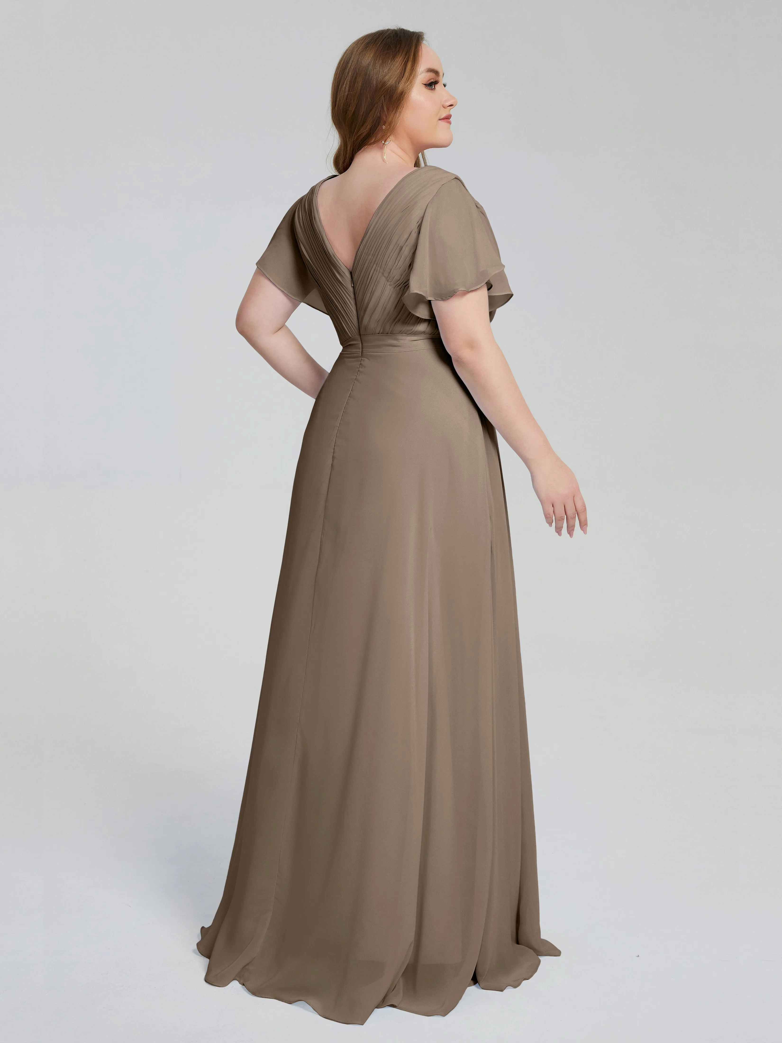 Brooke Short Sleeves Chiffon Mother of the Bride Dresses