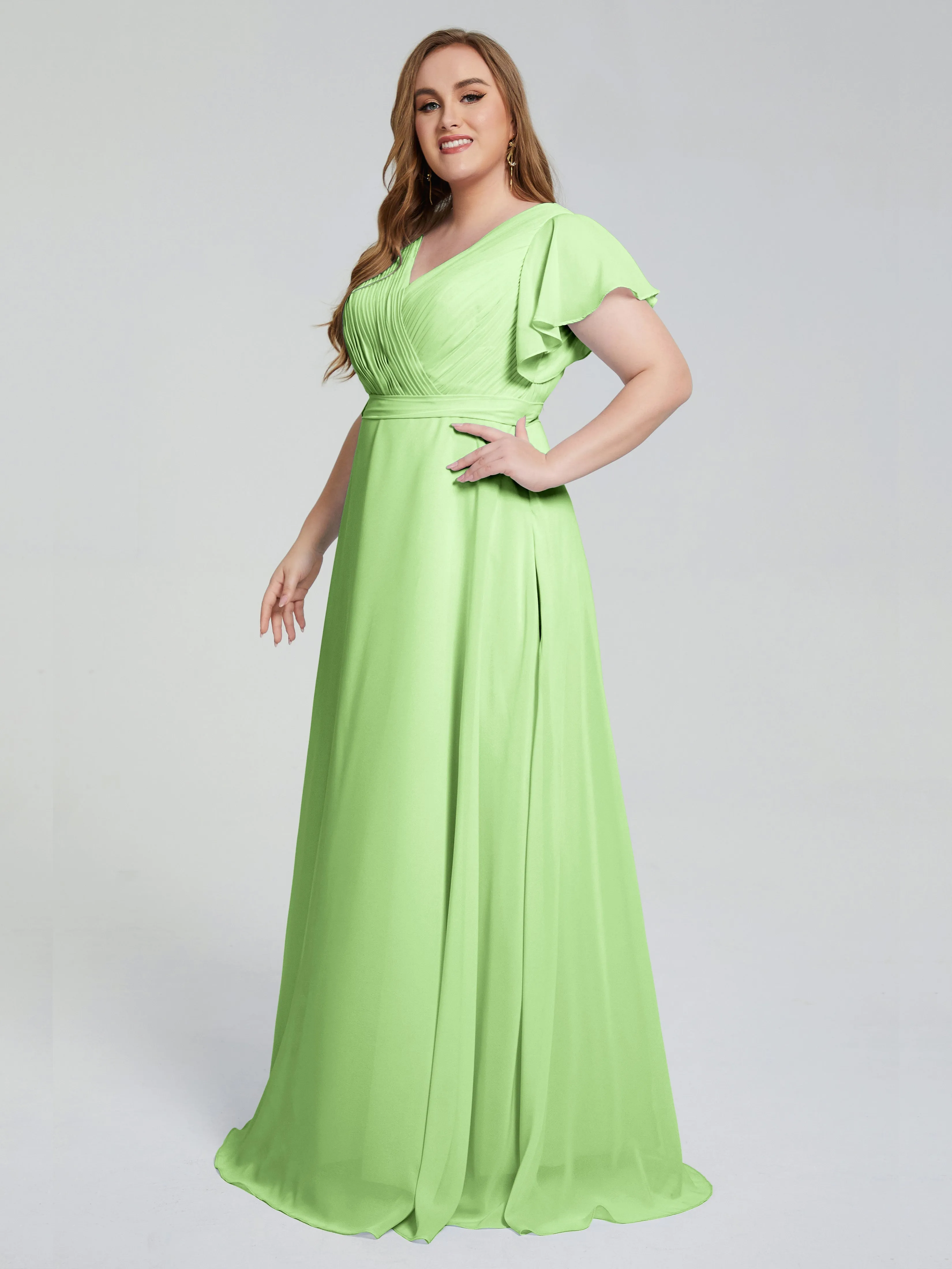 Brooke Short Sleeves Chiffon Mother of the Bride Dresses