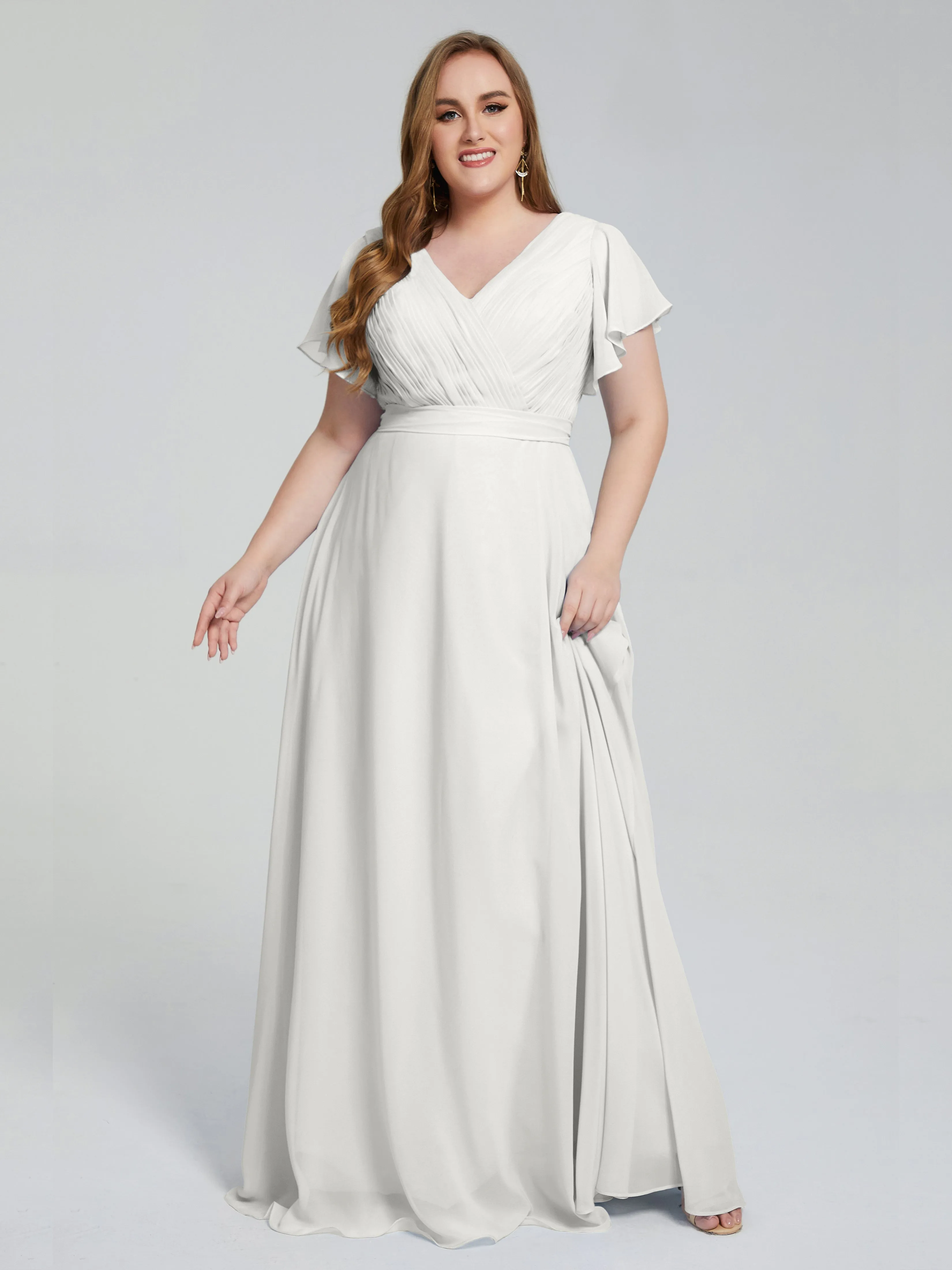 Brooke Short Sleeves Chiffon Mother of the Bride Dresses