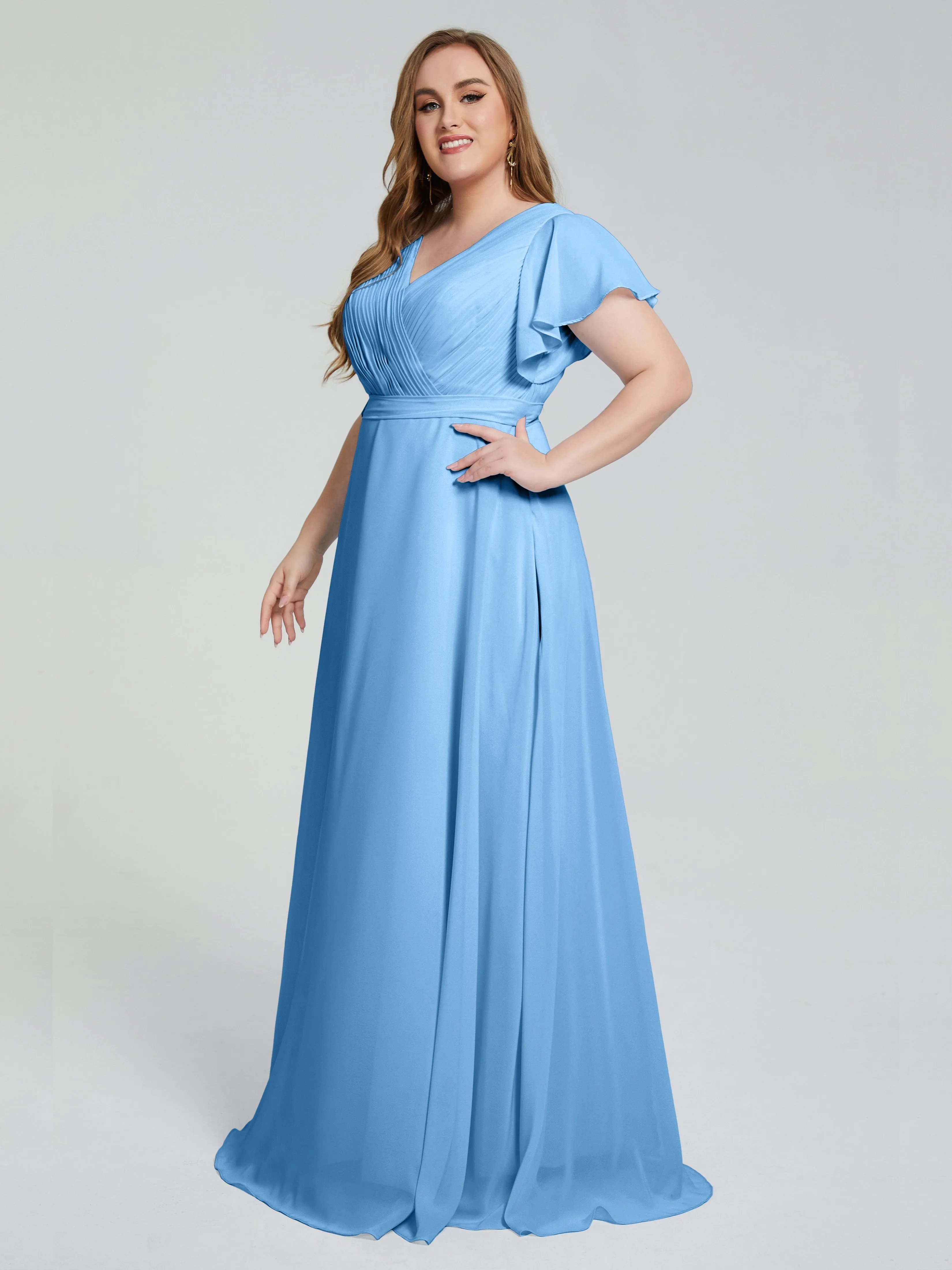 Brooke Short Sleeves Chiffon Mother of the Bride Dresses