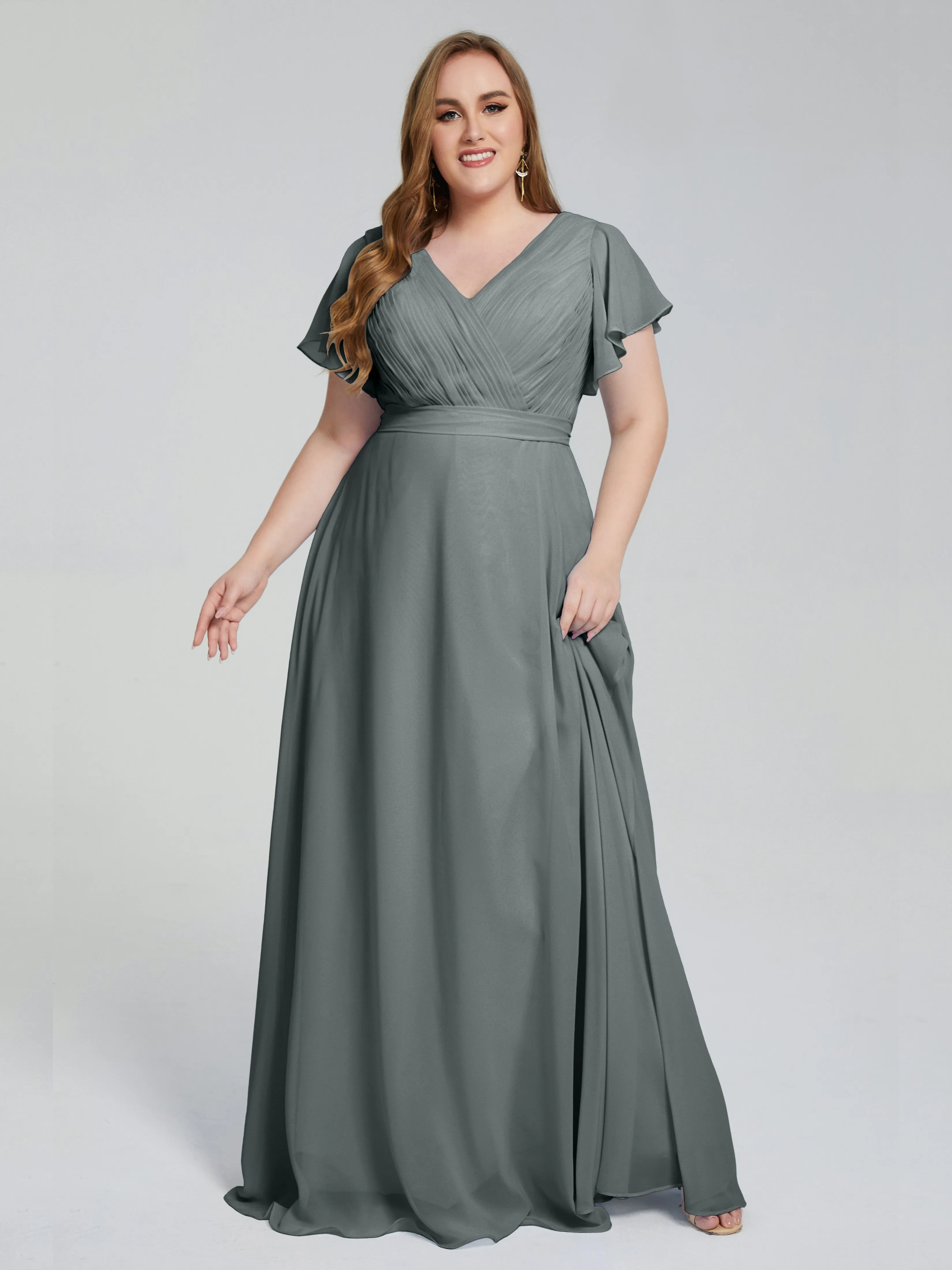 Brooke Short Sleeves Chiffon Mother of the Bride Dresses