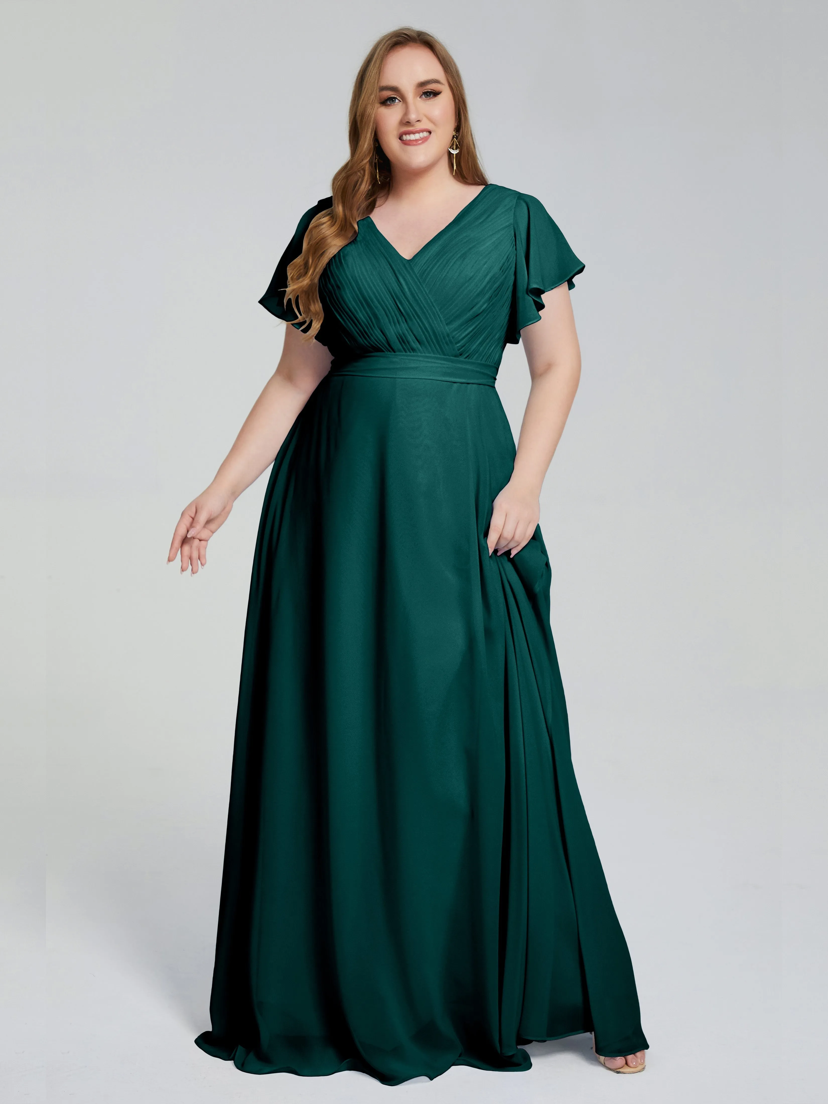 Brooke Short Sleeves Chiffon Mother of the Bride Dresses