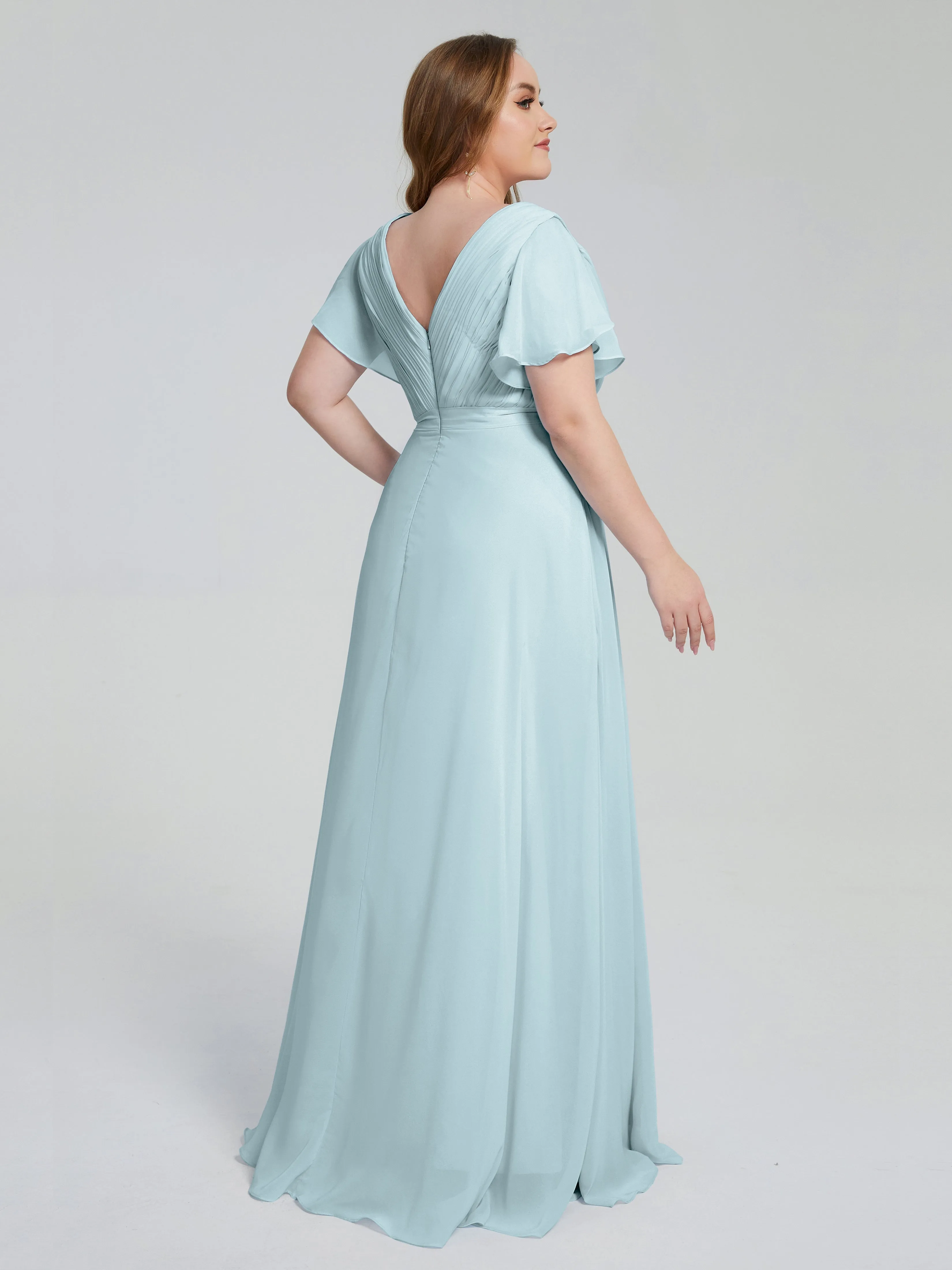 Brooke Short Sleeves Chiffon Mother of the Bride Dresses