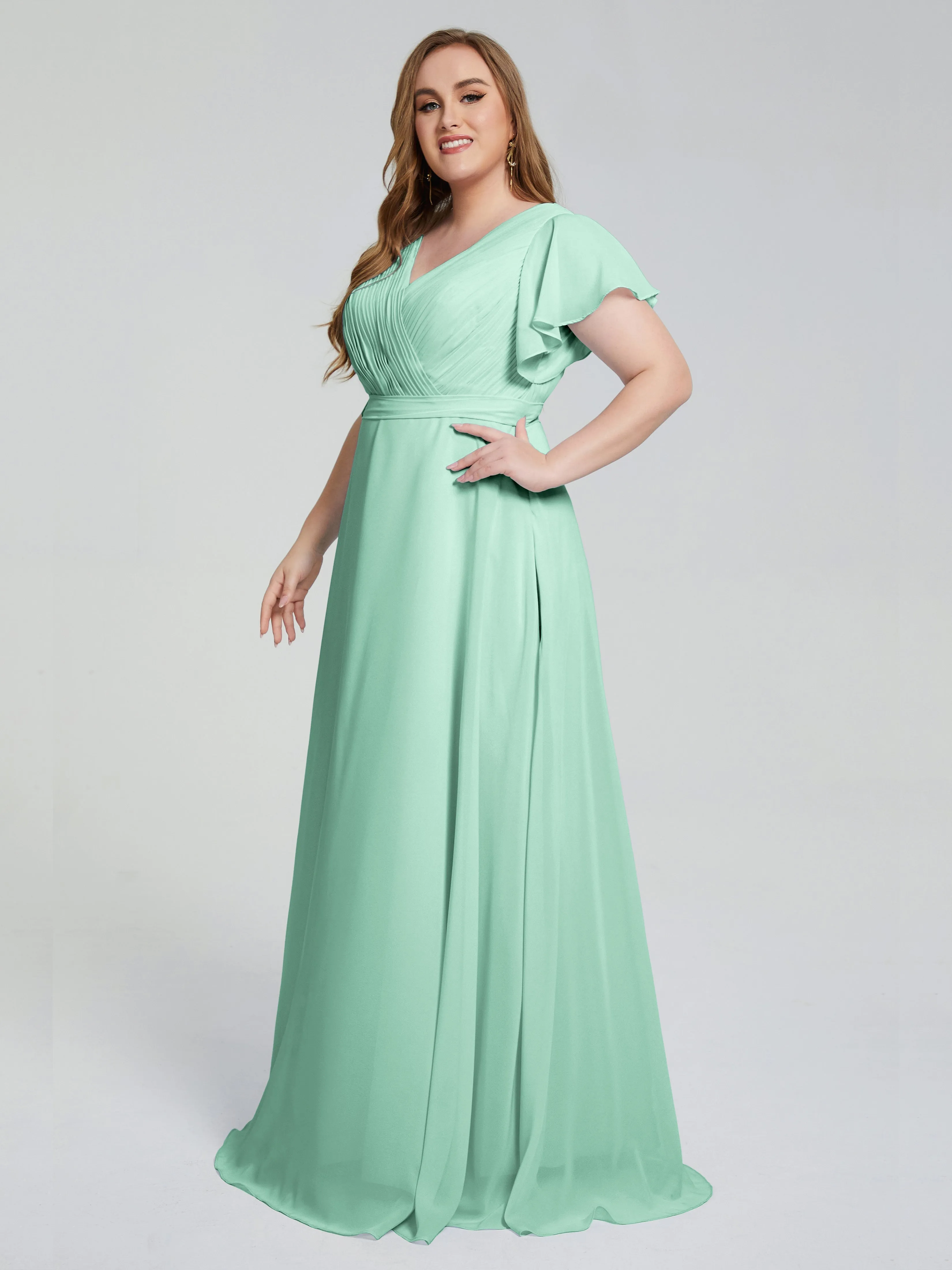 Brooke Short Sleeves Chiffon Mother of the Bride Dresses