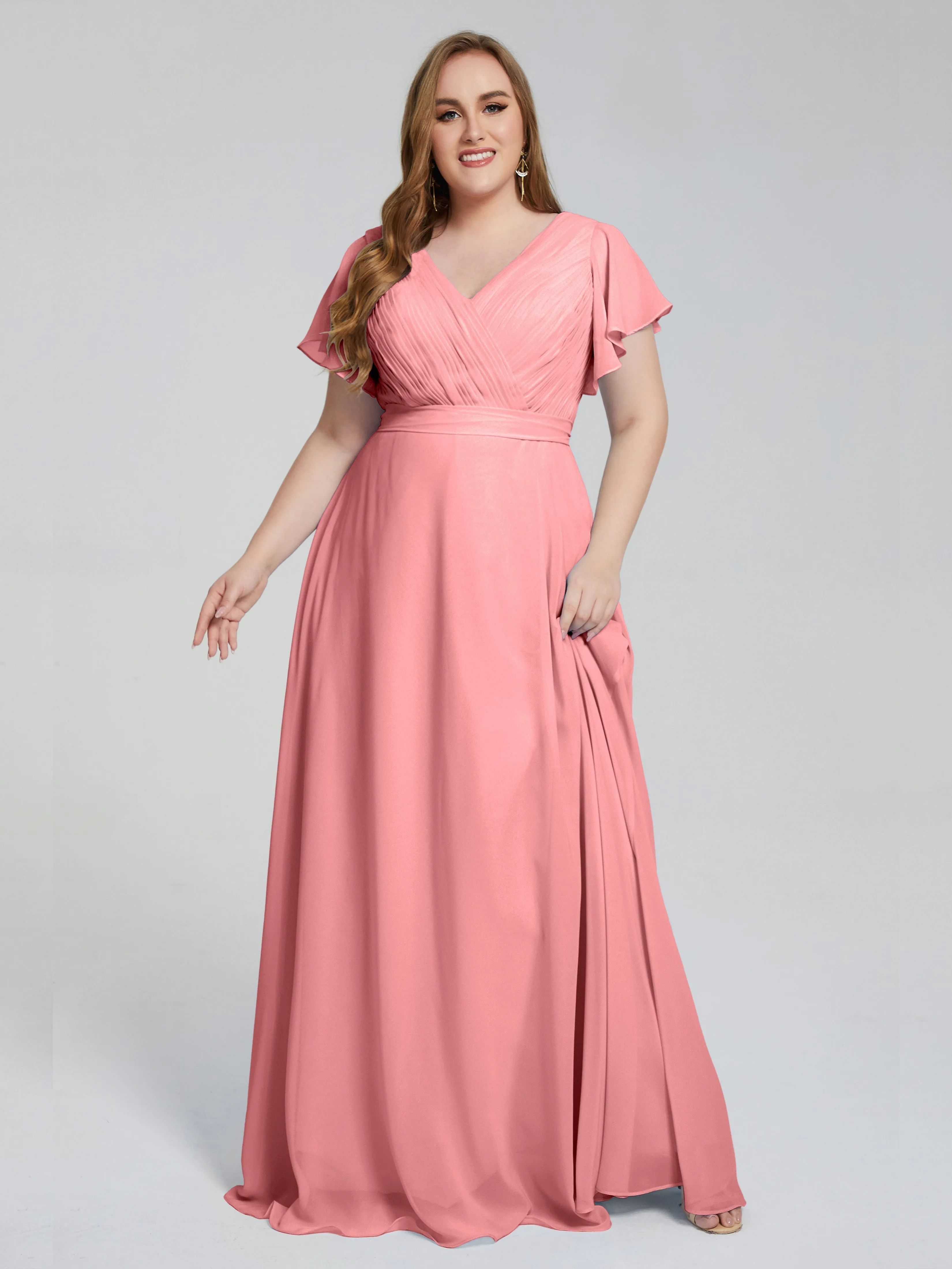 Brooke Short Sleeves Chiffon Mother of the Bride Dresses