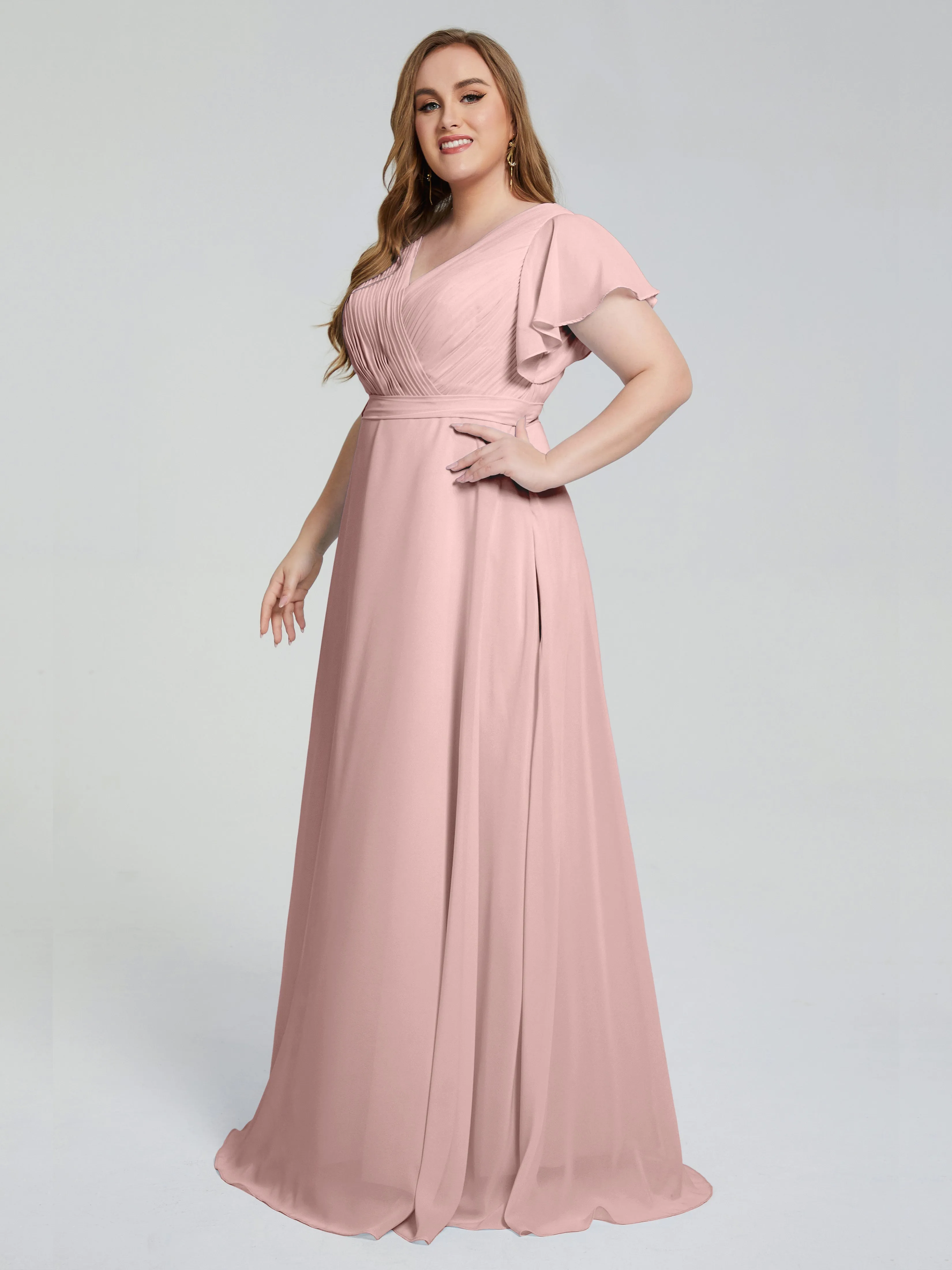 Brooke Short Sleeves Chiffon Mother of the Bride Dresses