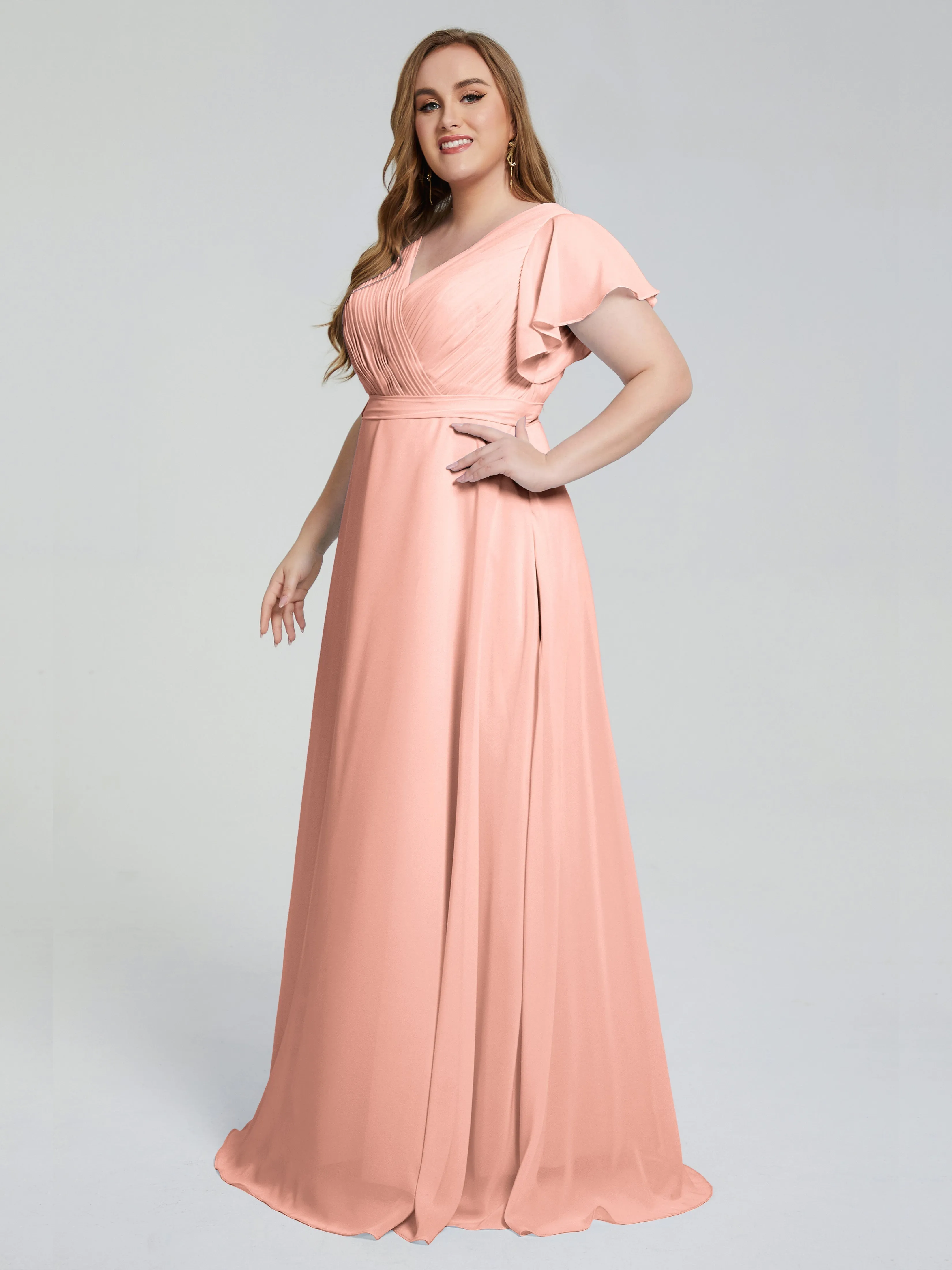 Brooke Short Sleeves Chiffon Mother of the Bride Dresses