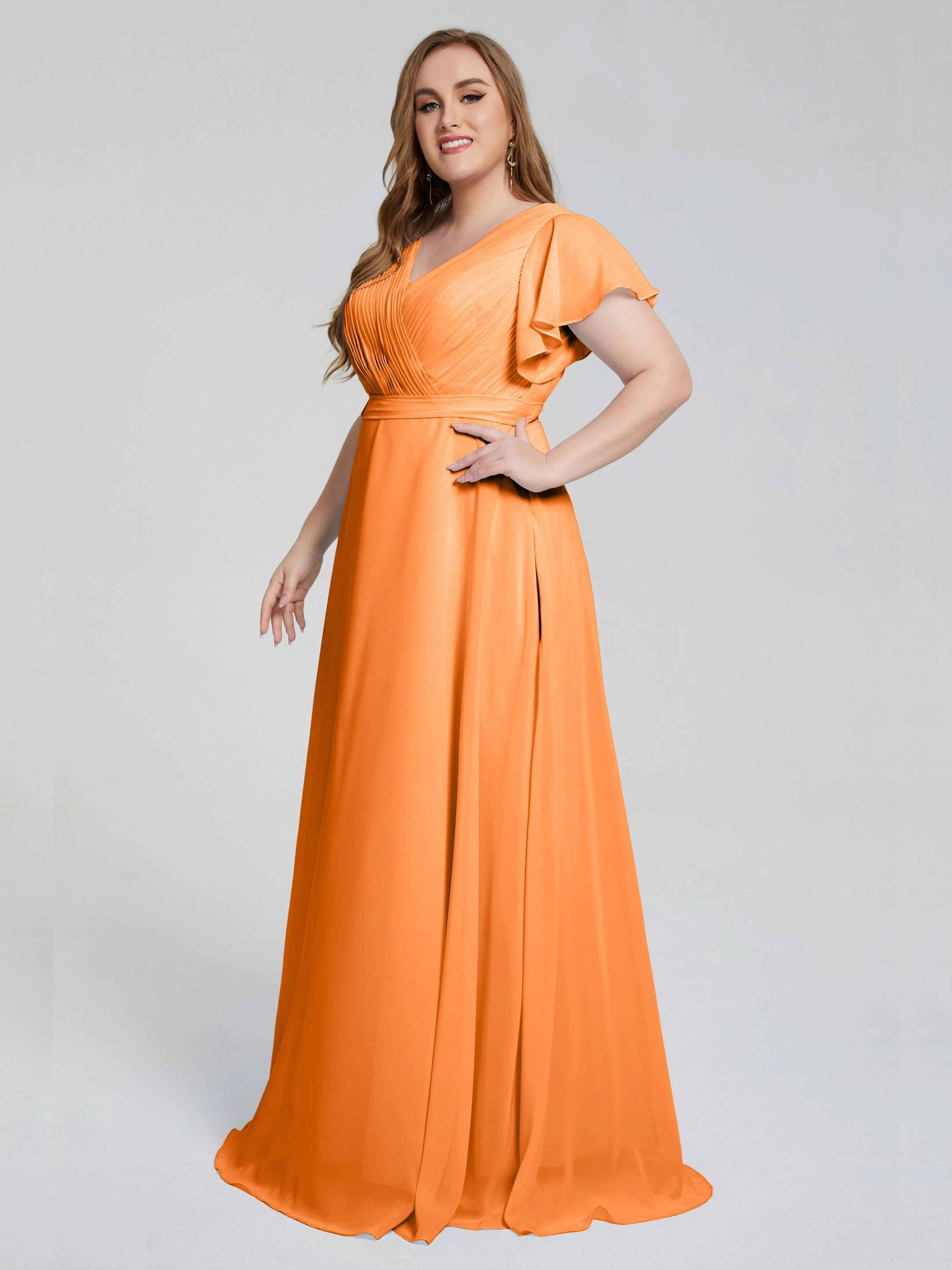 Brooke Short Sleeves Chiffon Mother of the Bride Dresses