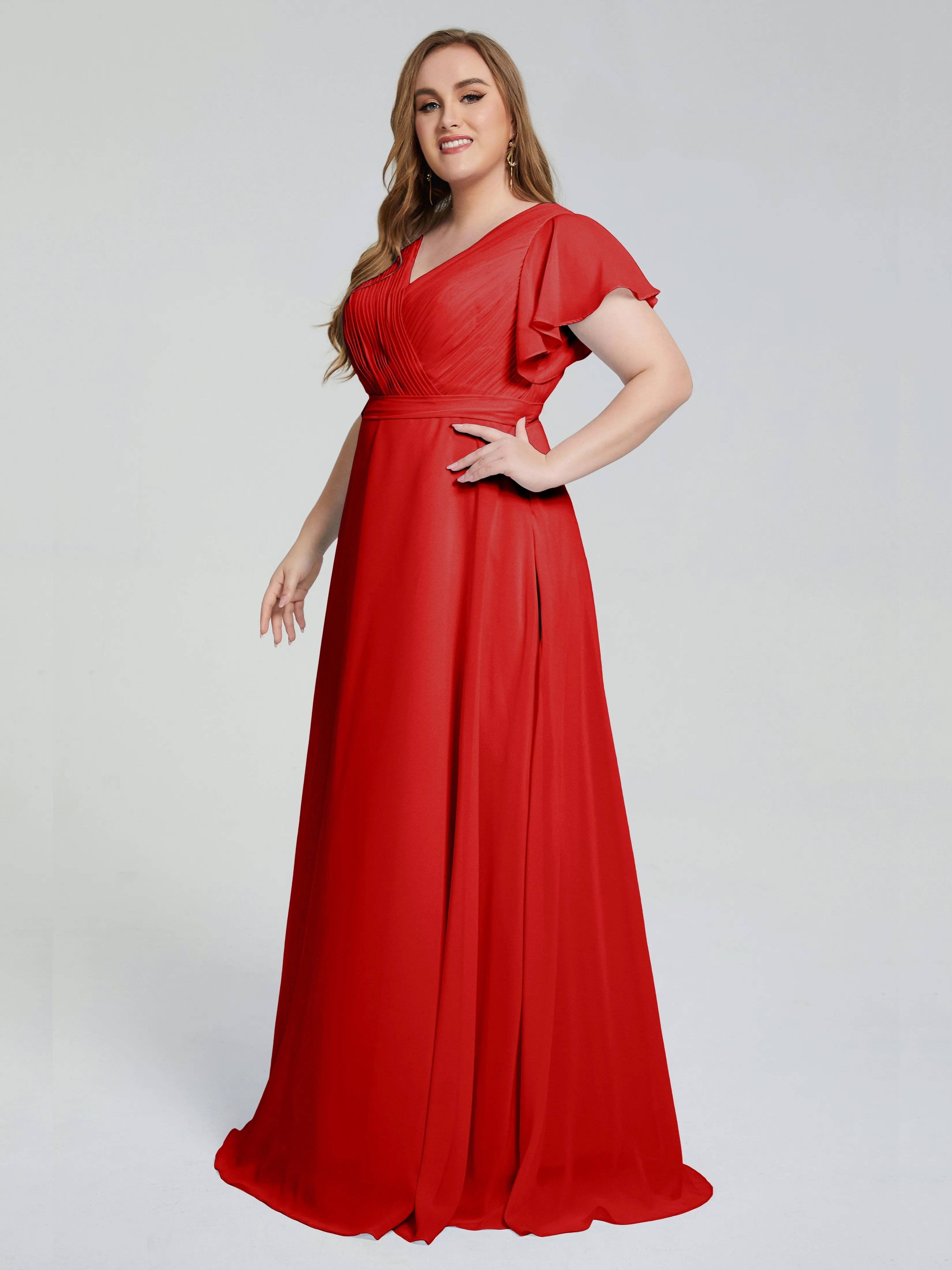 Brooke Short Sleeves Chiffon Mother of the Bride Dresses