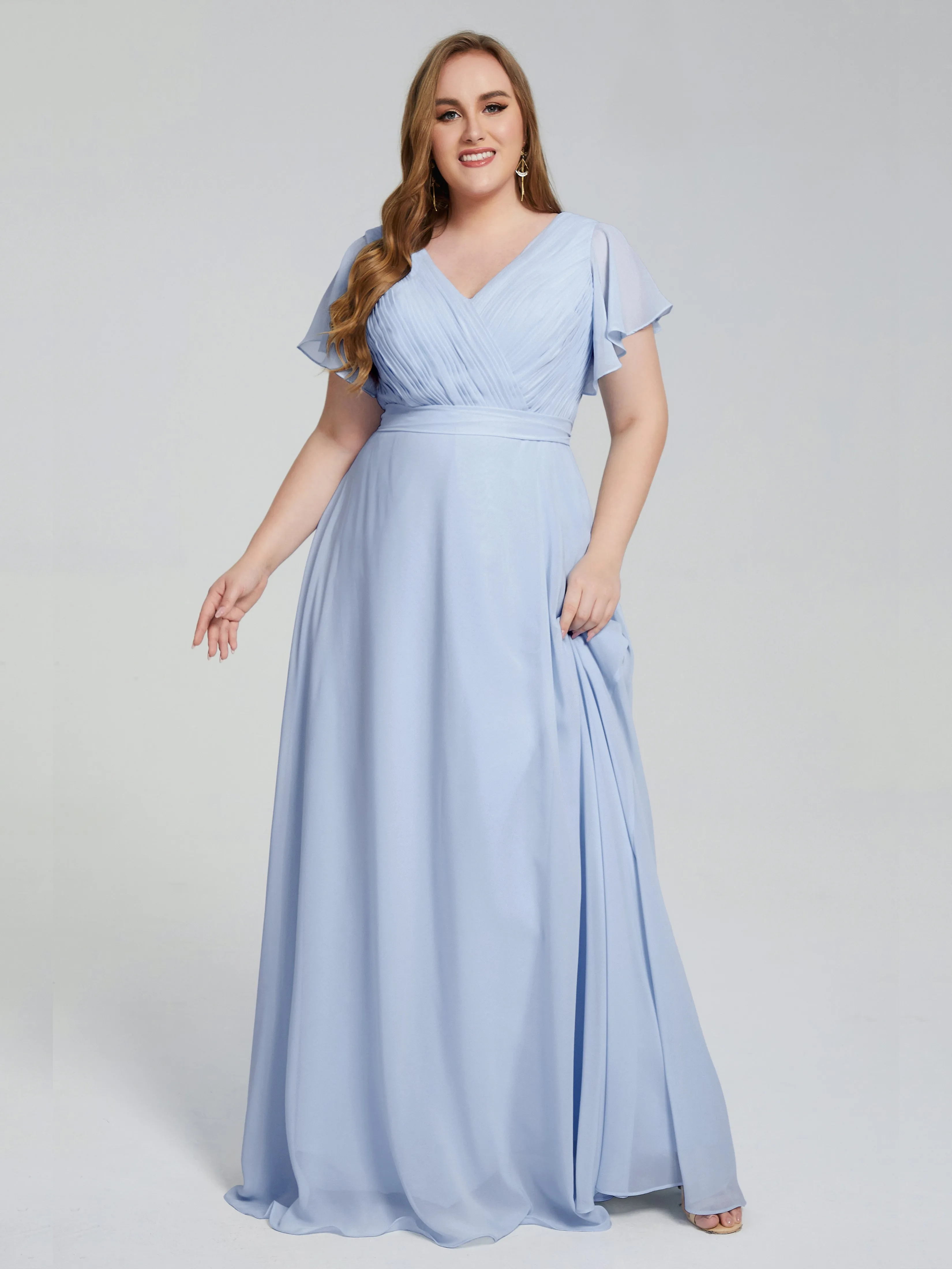 Brooke Short Sleeves Chiffon Mother of the Bride Dresses