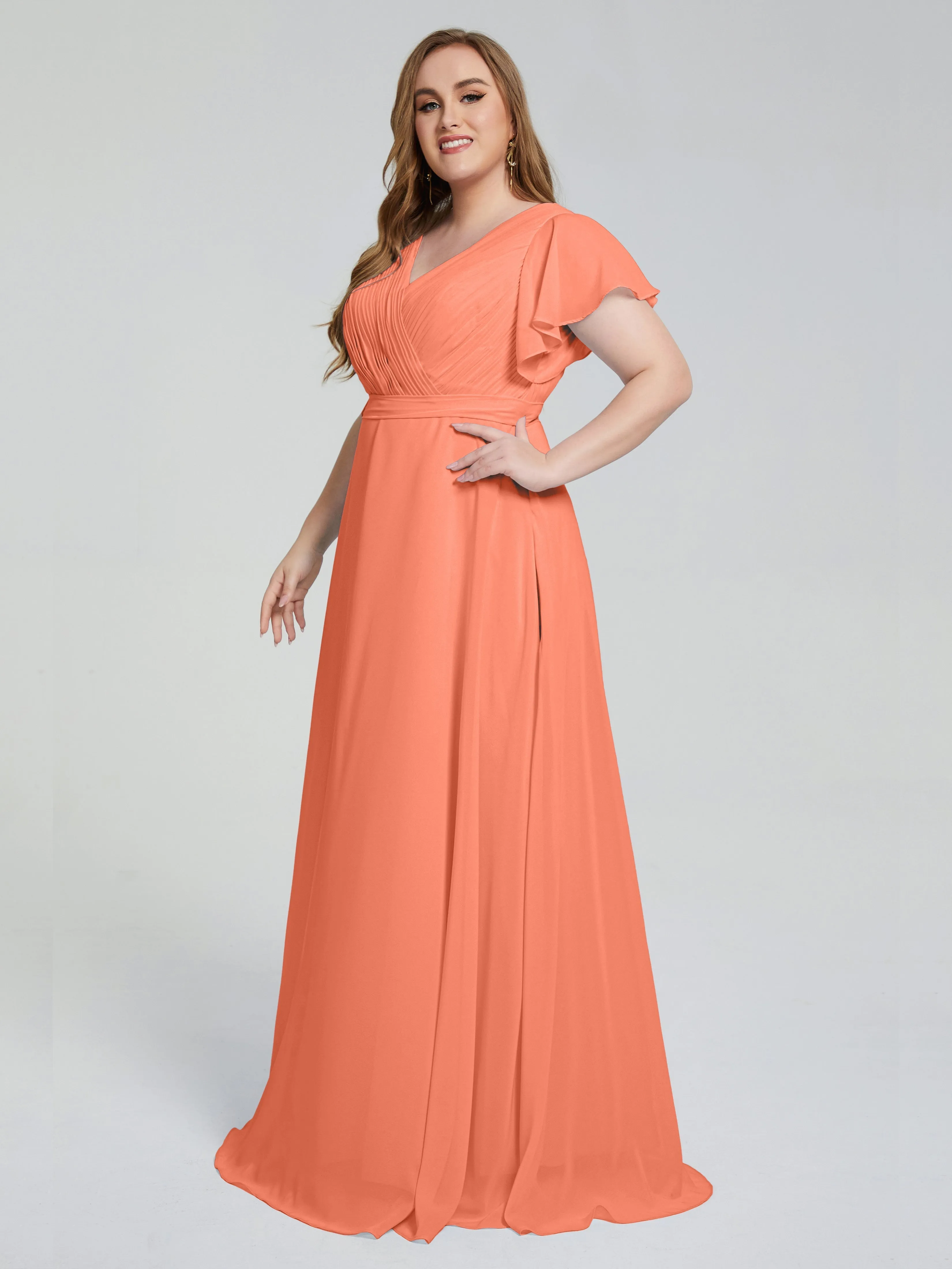 Brooke Short Sleeves Chiffon Mother of the Bride Dresses