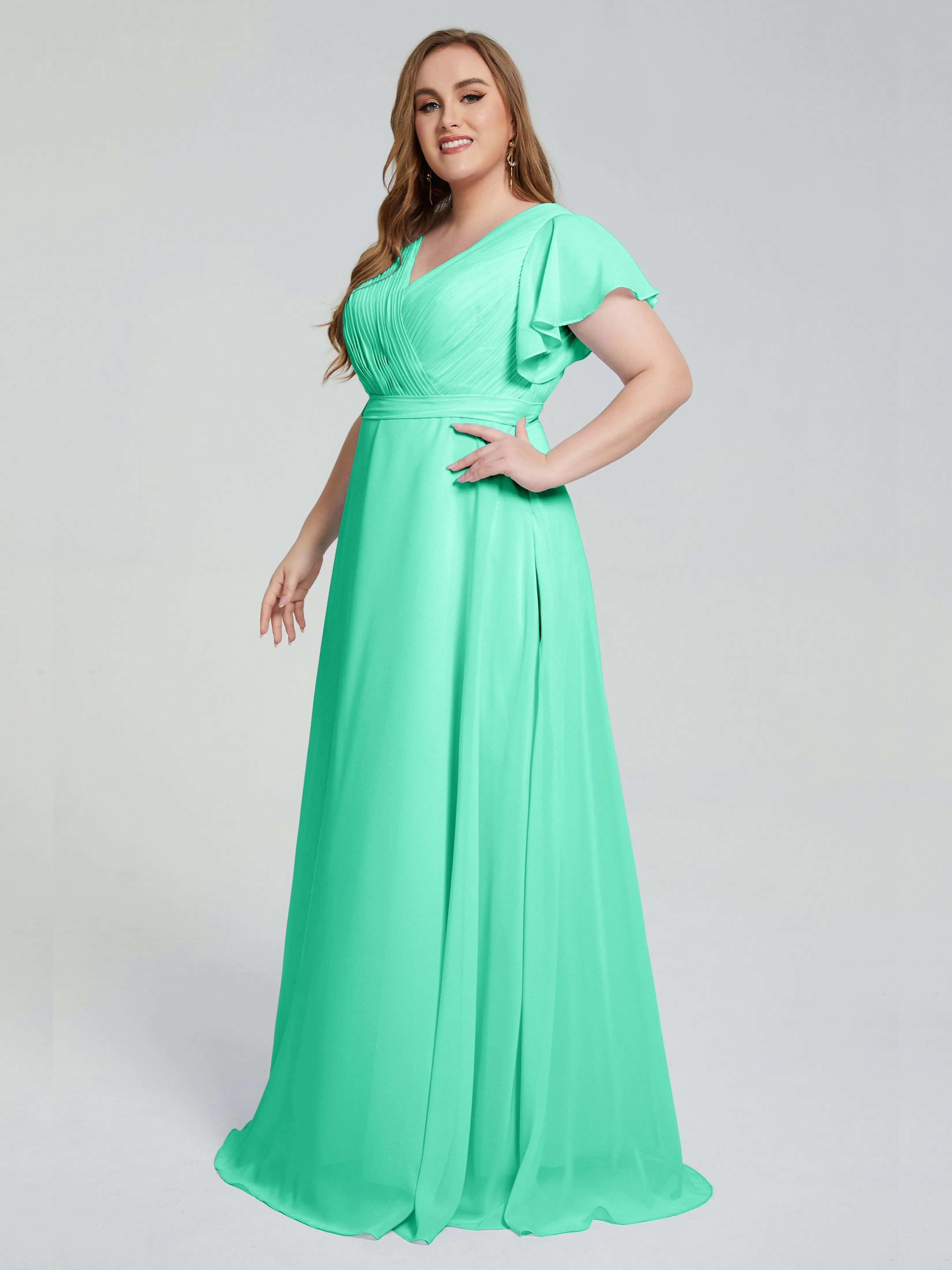 Brooke Short Sleeves Chiffon Mother of the Bride Dresses