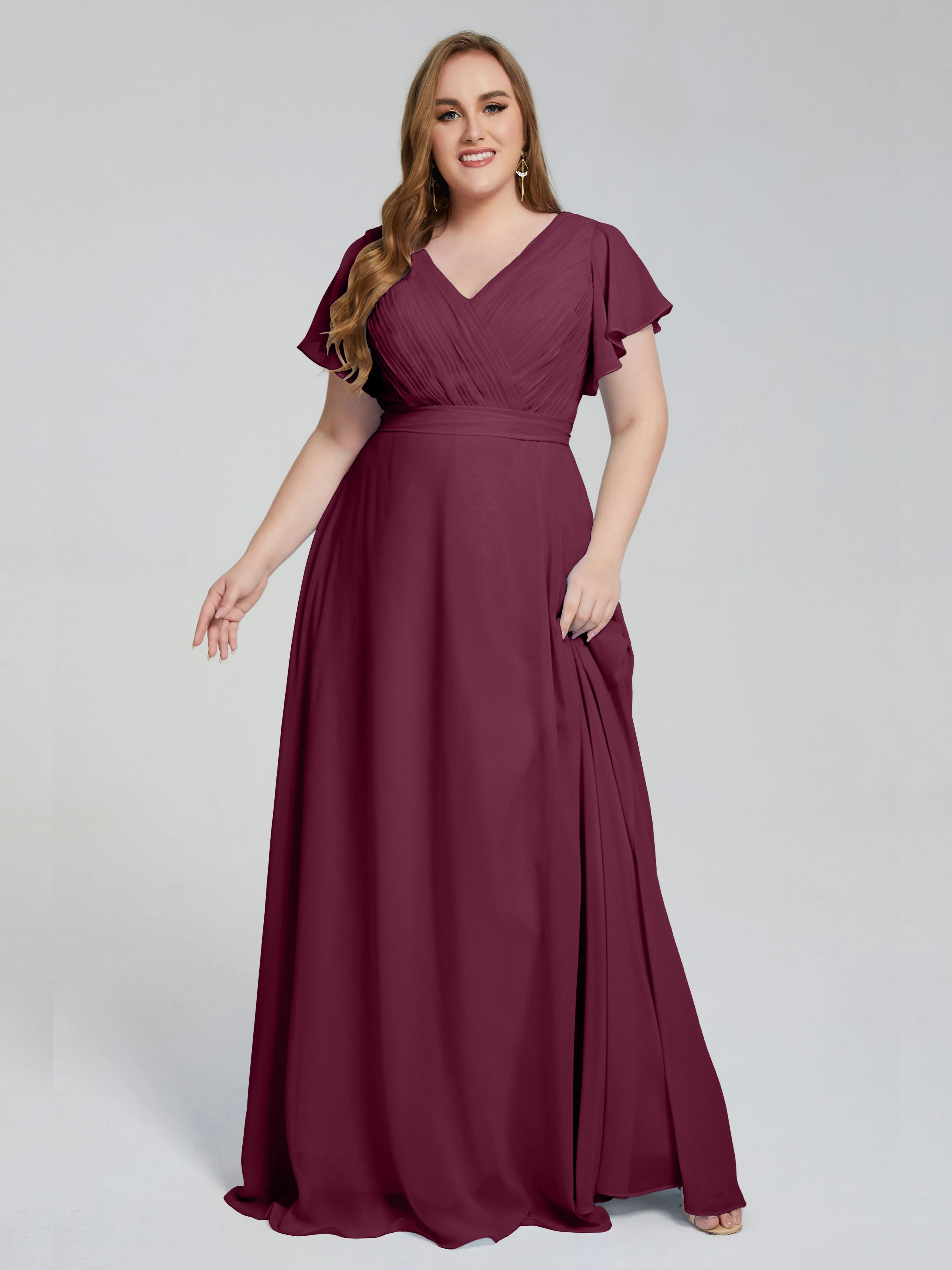 Brooke Short Sleeves Chiffon Mother of the Bride Dresses