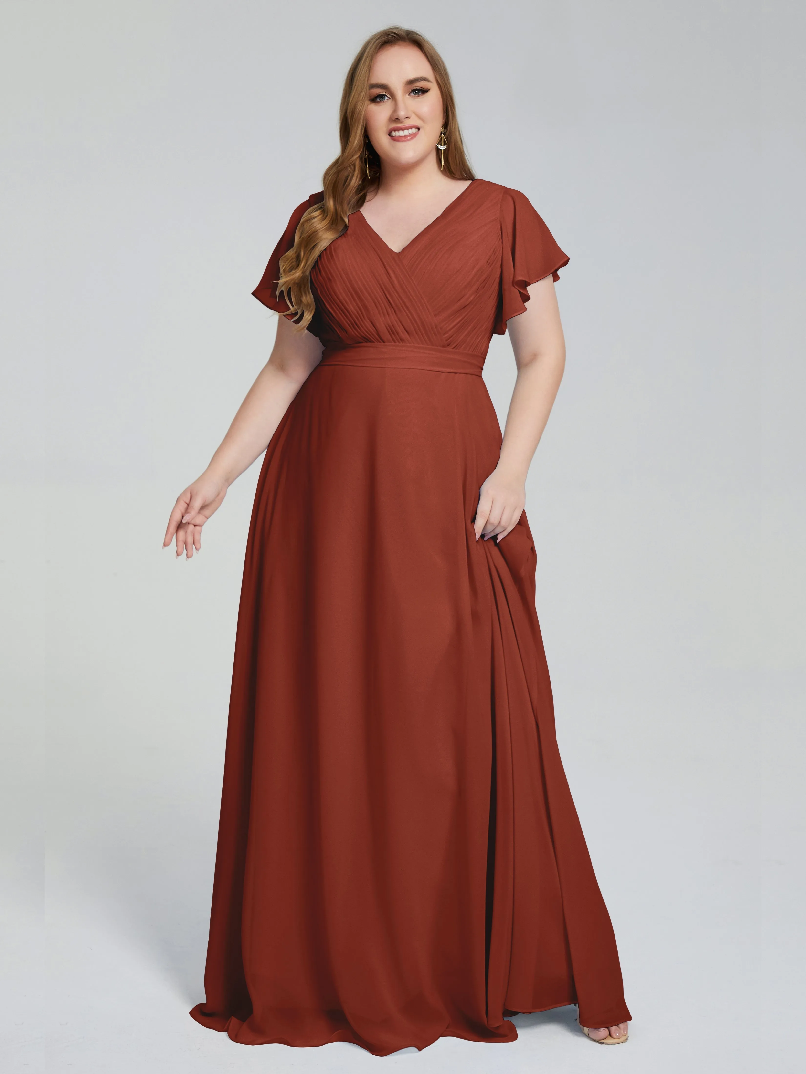 Brooke Short Sleeves Chiffon Mother of the Bride Dresses