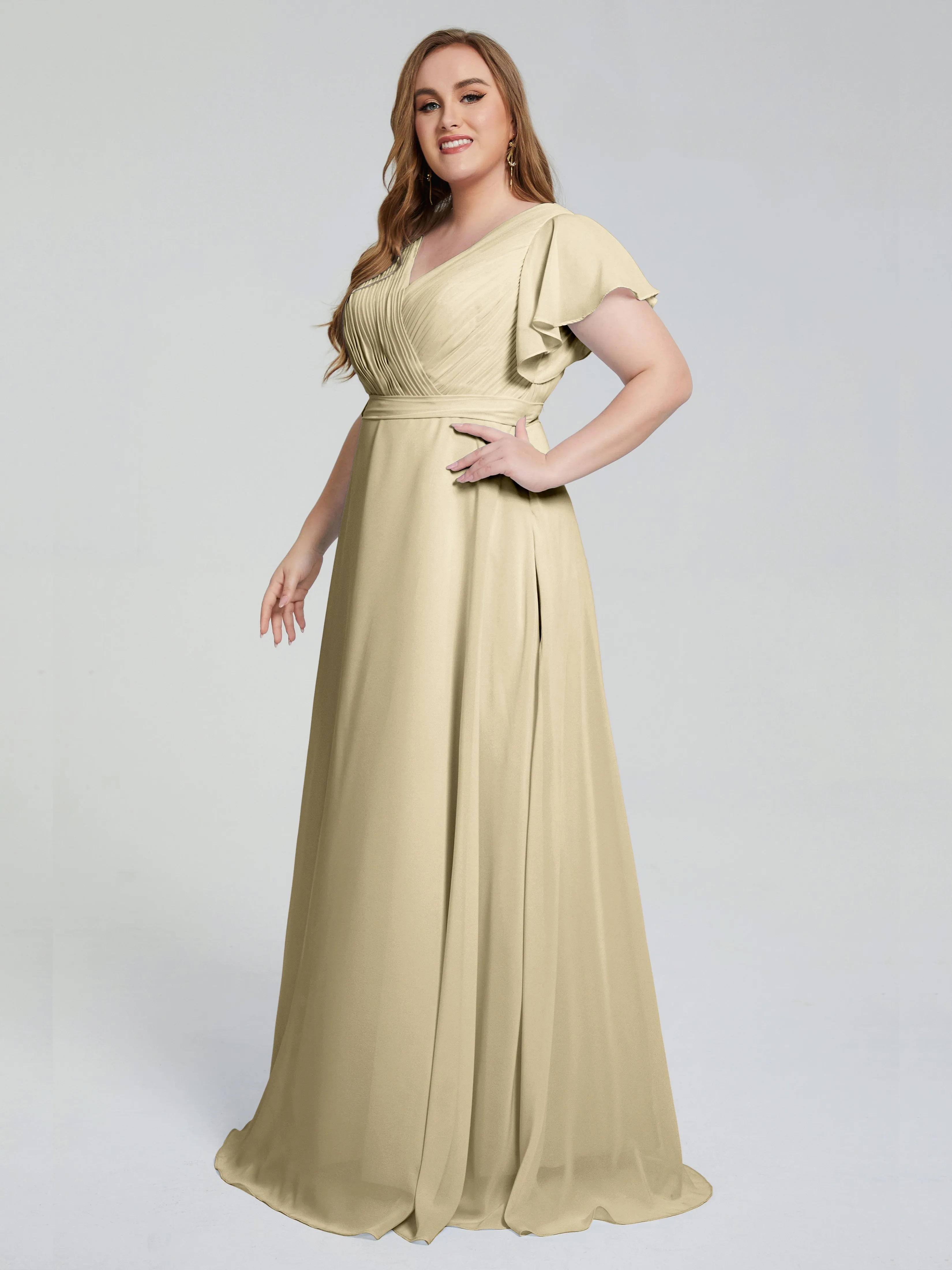 Brooke Short Sleeves Chiffon Mother of the Bride Dresses