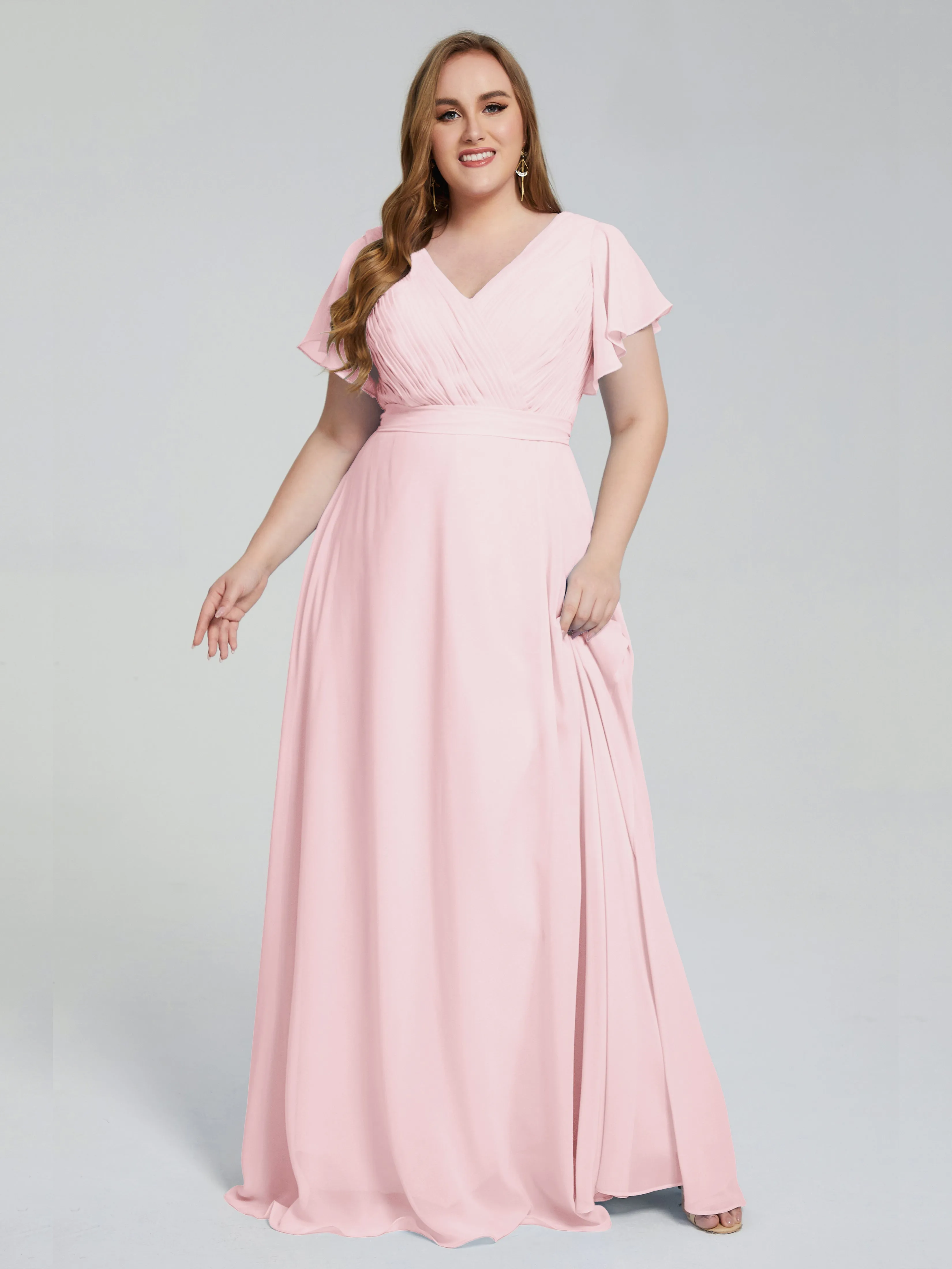 Brooke Short Sleeves Chiffon Mother of the Bride Dresses