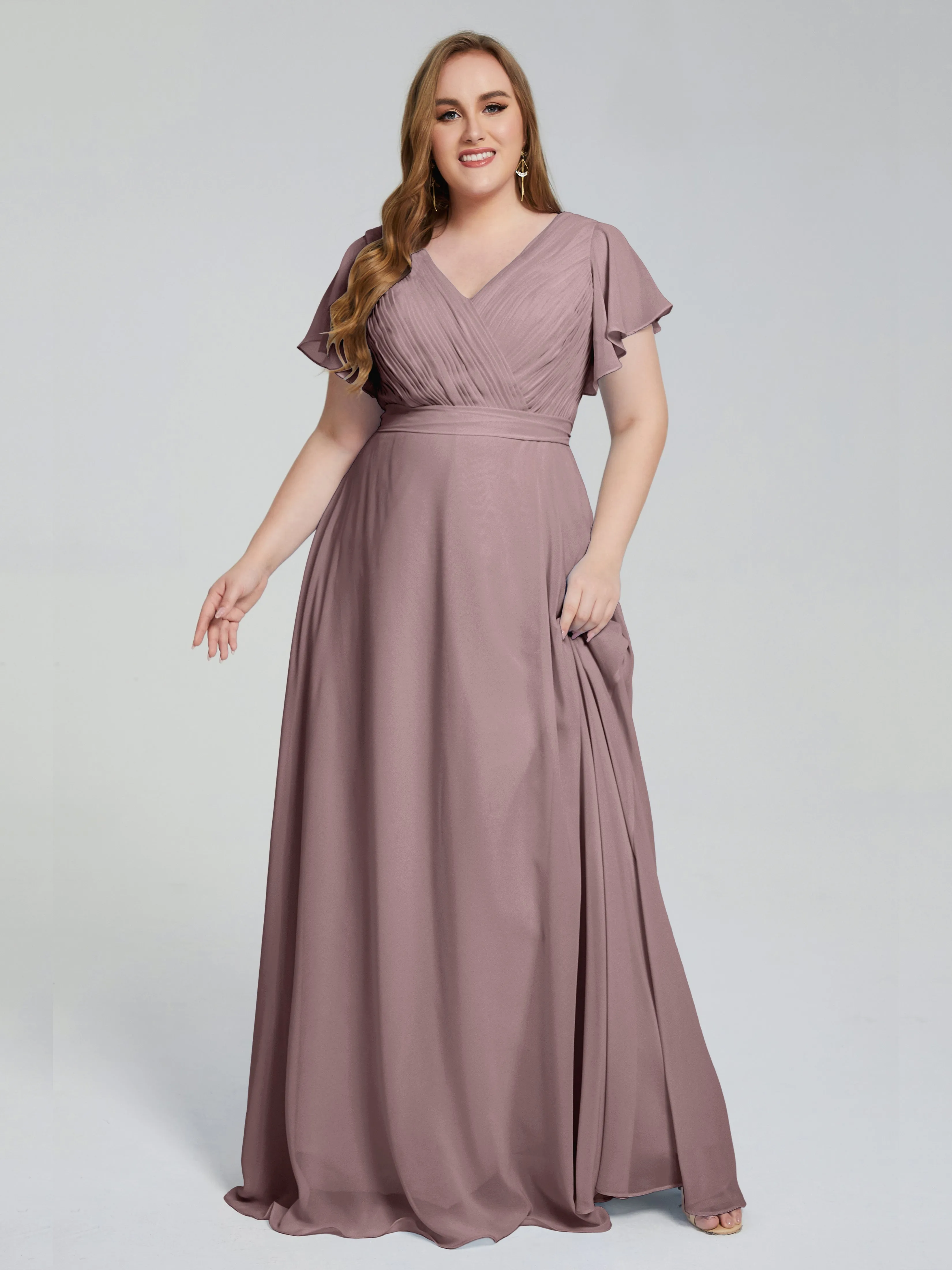 Brooke Short Sleeves Chiffon Mother of the Bride Dresses