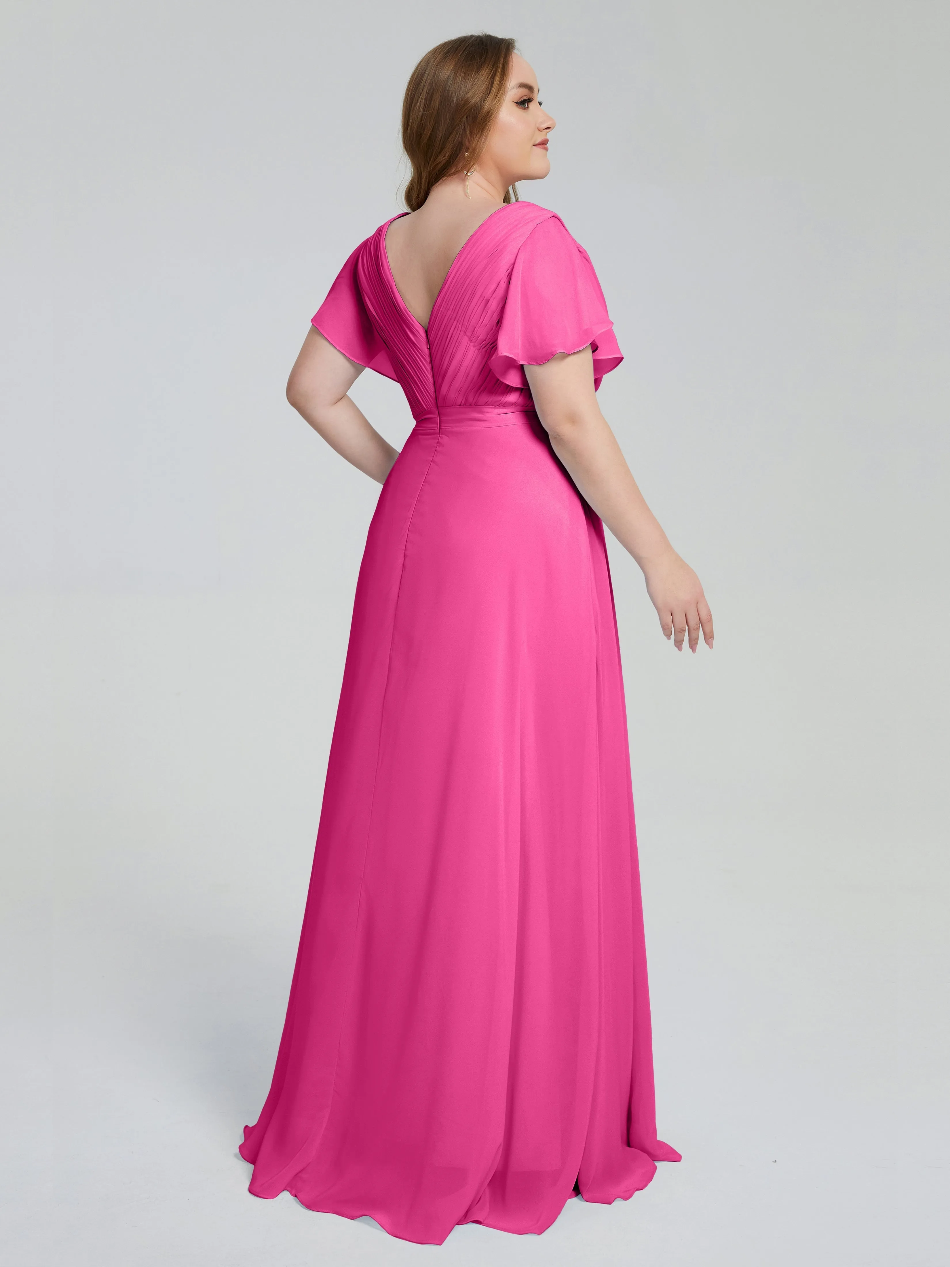 Brooke Short Sleeves Chiffon Mother of the Bride Dresses