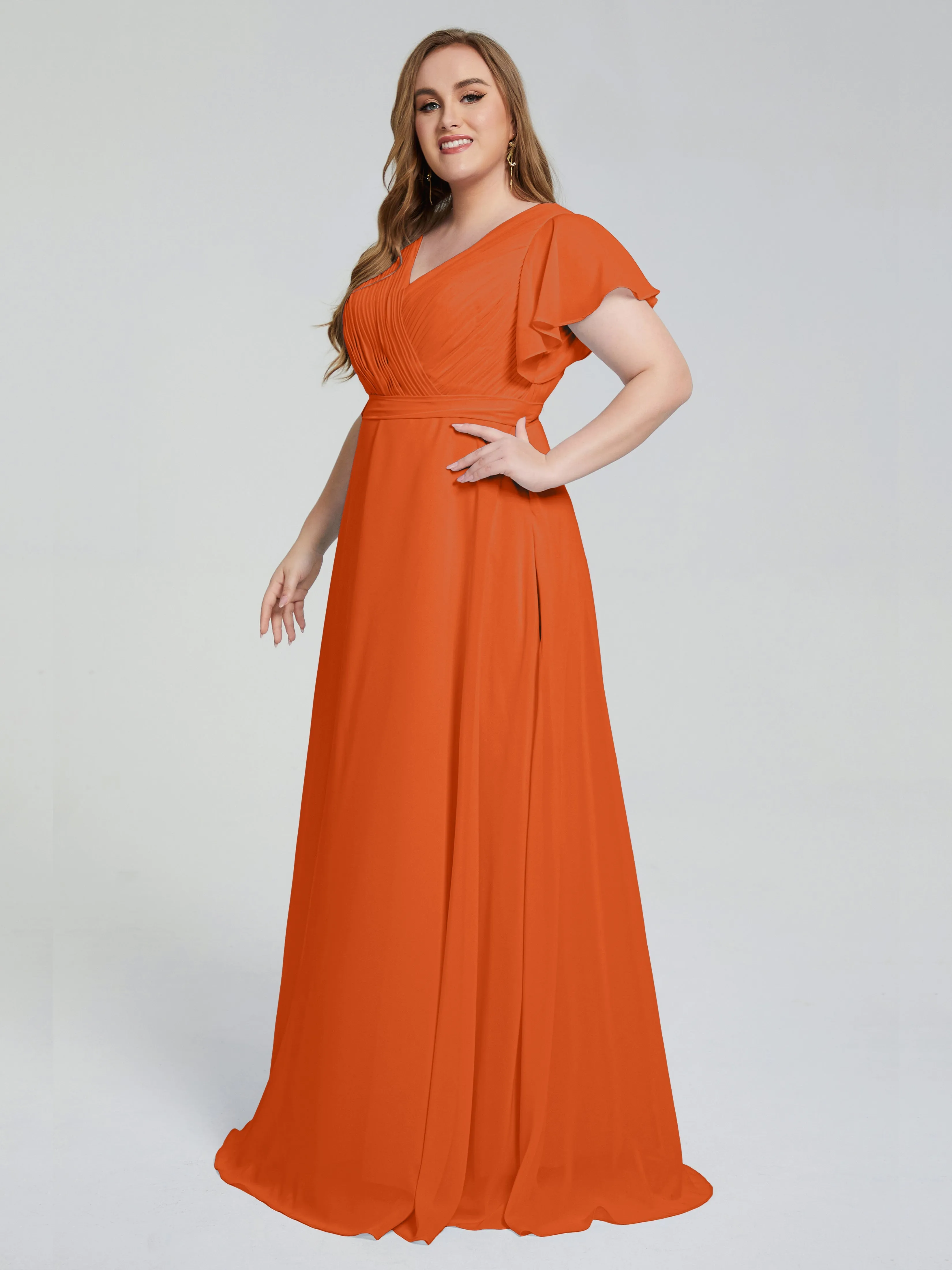 Brooke Short Sleeves Chiffon Mother of the Bride Dresses