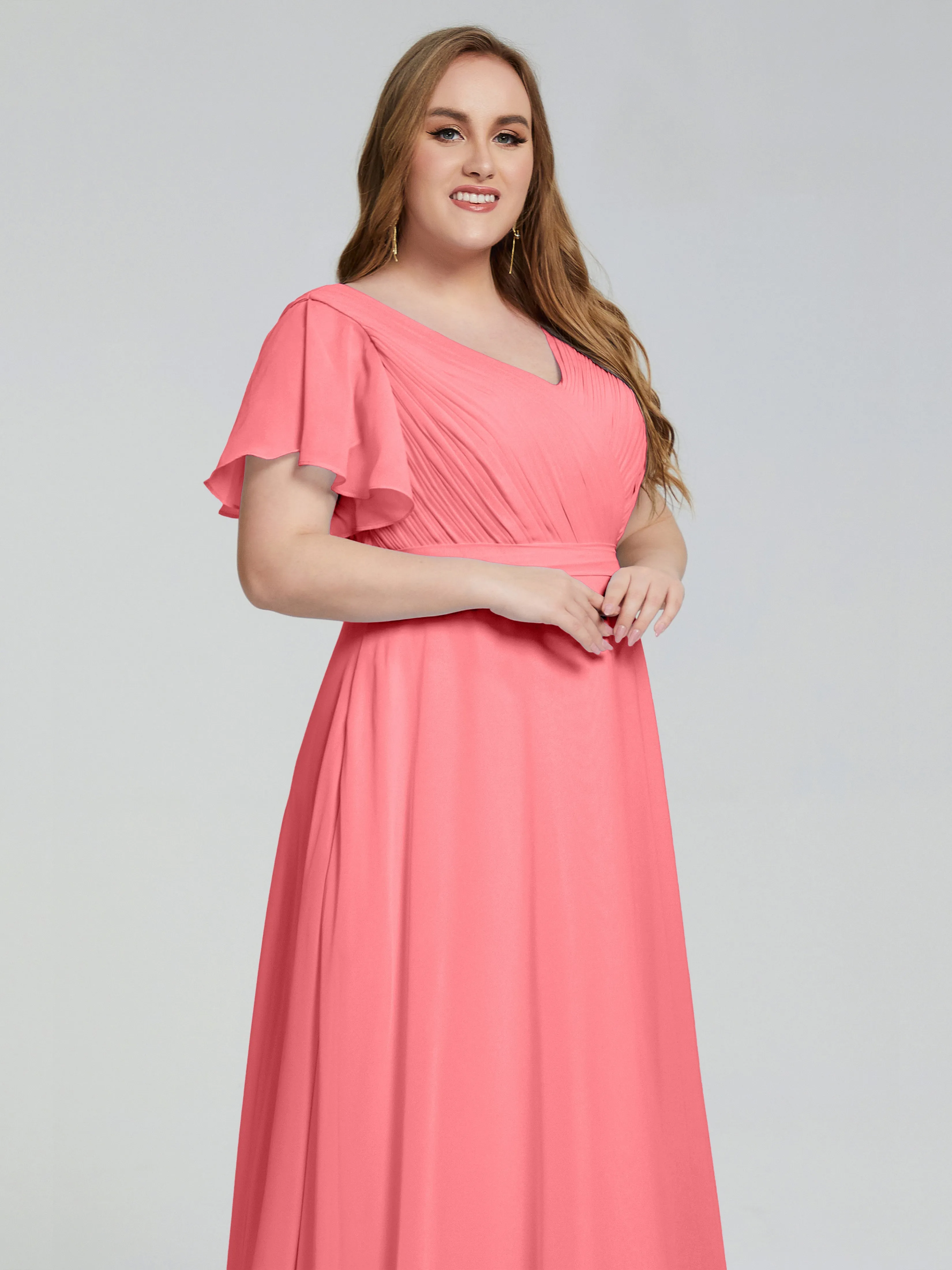 Brooke Short Sleeves Chiffon Mother of the Bride Dresses