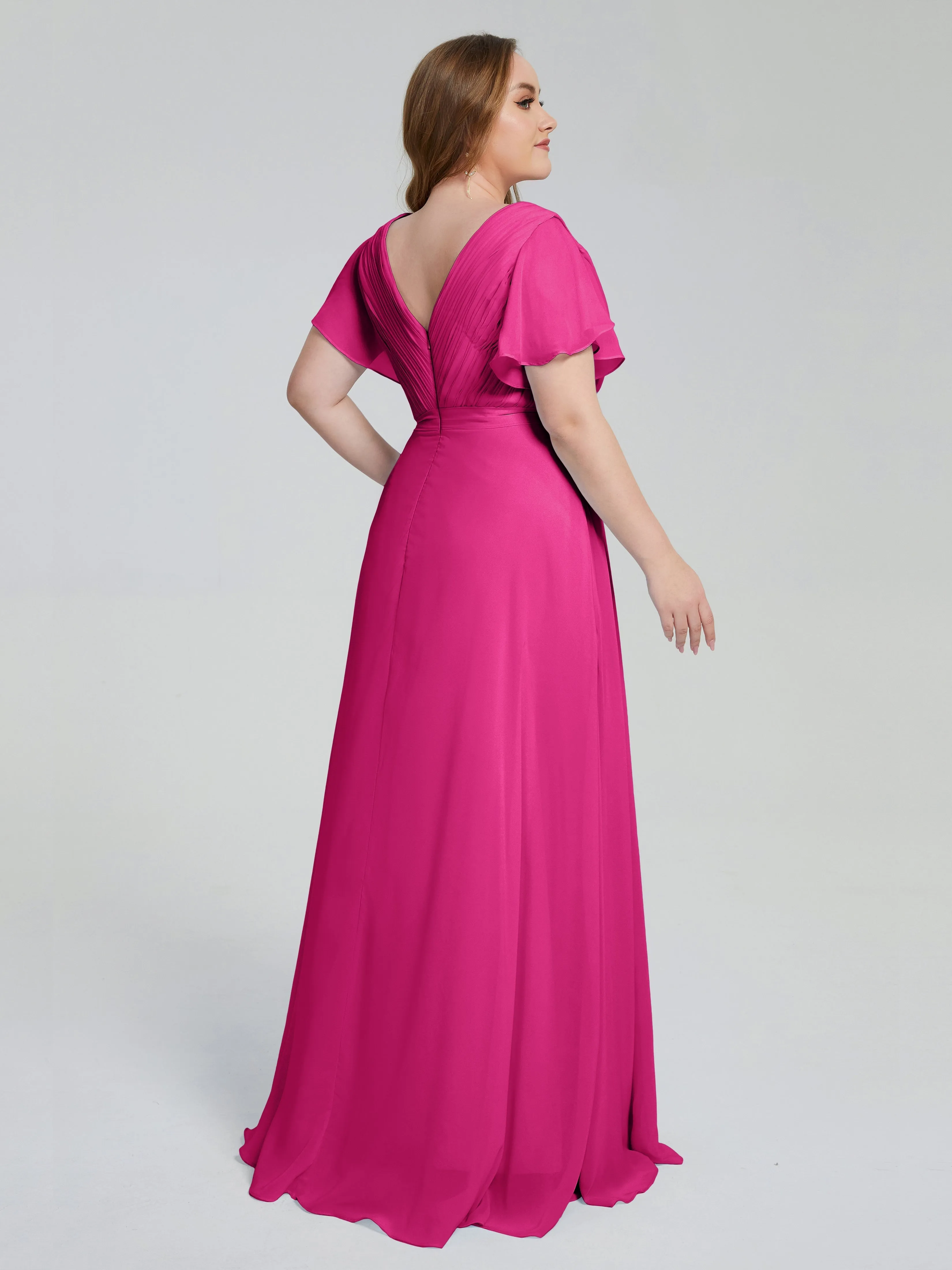 Brooke Short Sleeves Chiffon Mother of the Bride Dresses