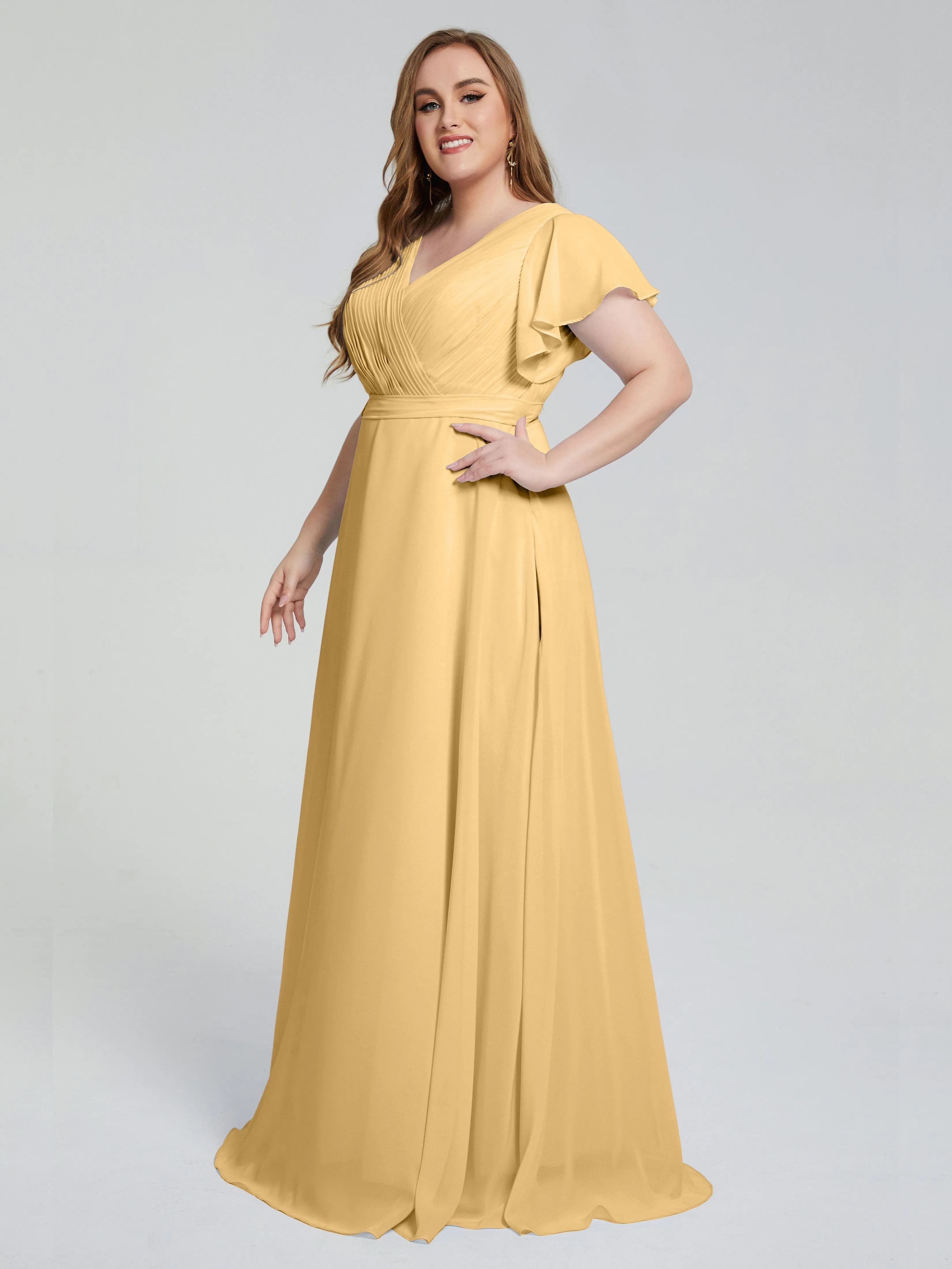 Brooke Short Sleeves Chiffon Mother of the Bride Dresses