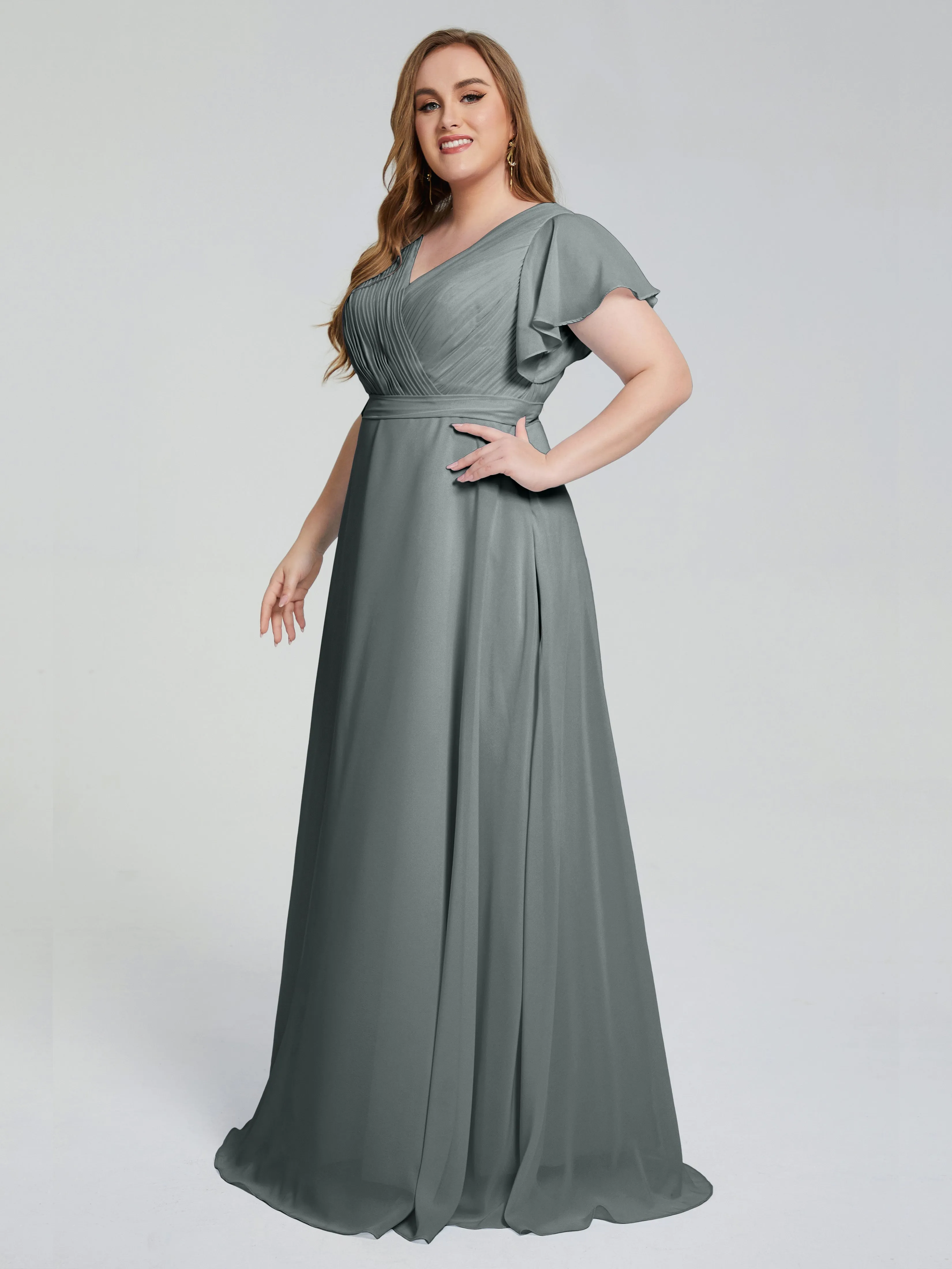 Brooke Short Sleeves Chiffon Mother of the Bride Dresses