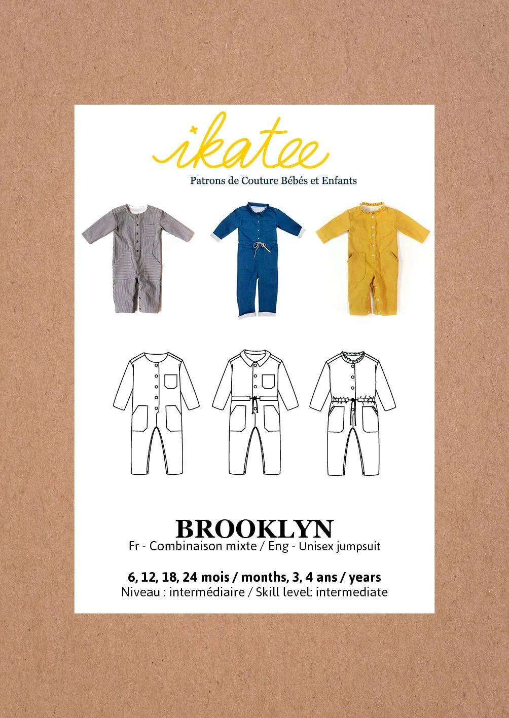 Brooklyn Jumpsuit Sewing Pattern - Baby 6M/4Y - Ikatee