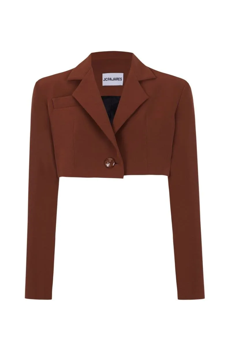 BROWN CROPPED BLAZER