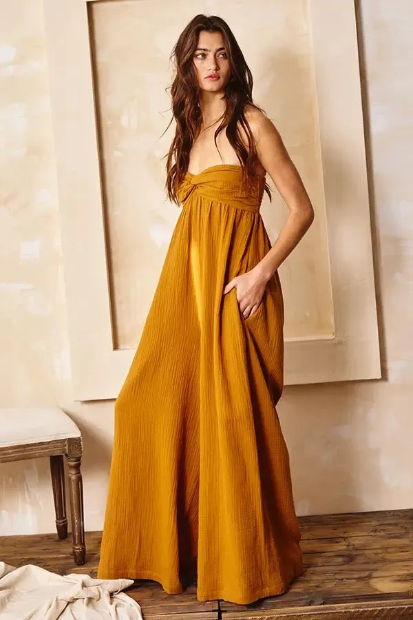 Bucketlist Wide Leg Tube Solid Jumpsuits