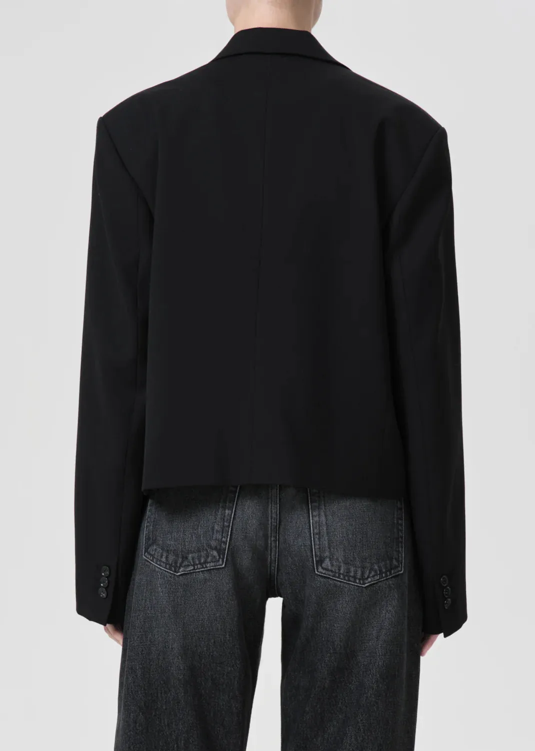 Callie Cropped Blazer in Black