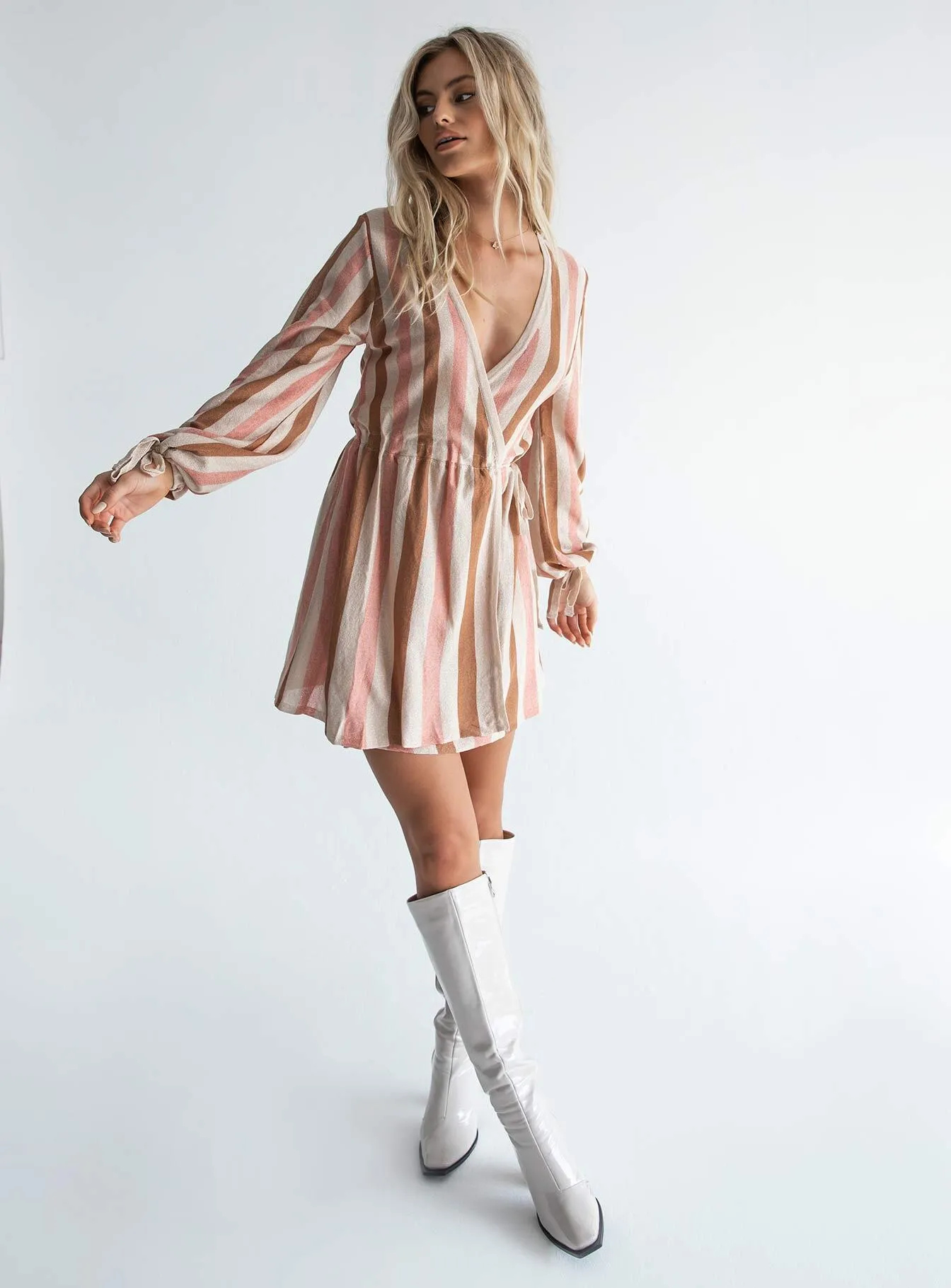 Chiara Mini Dress Beige Multi