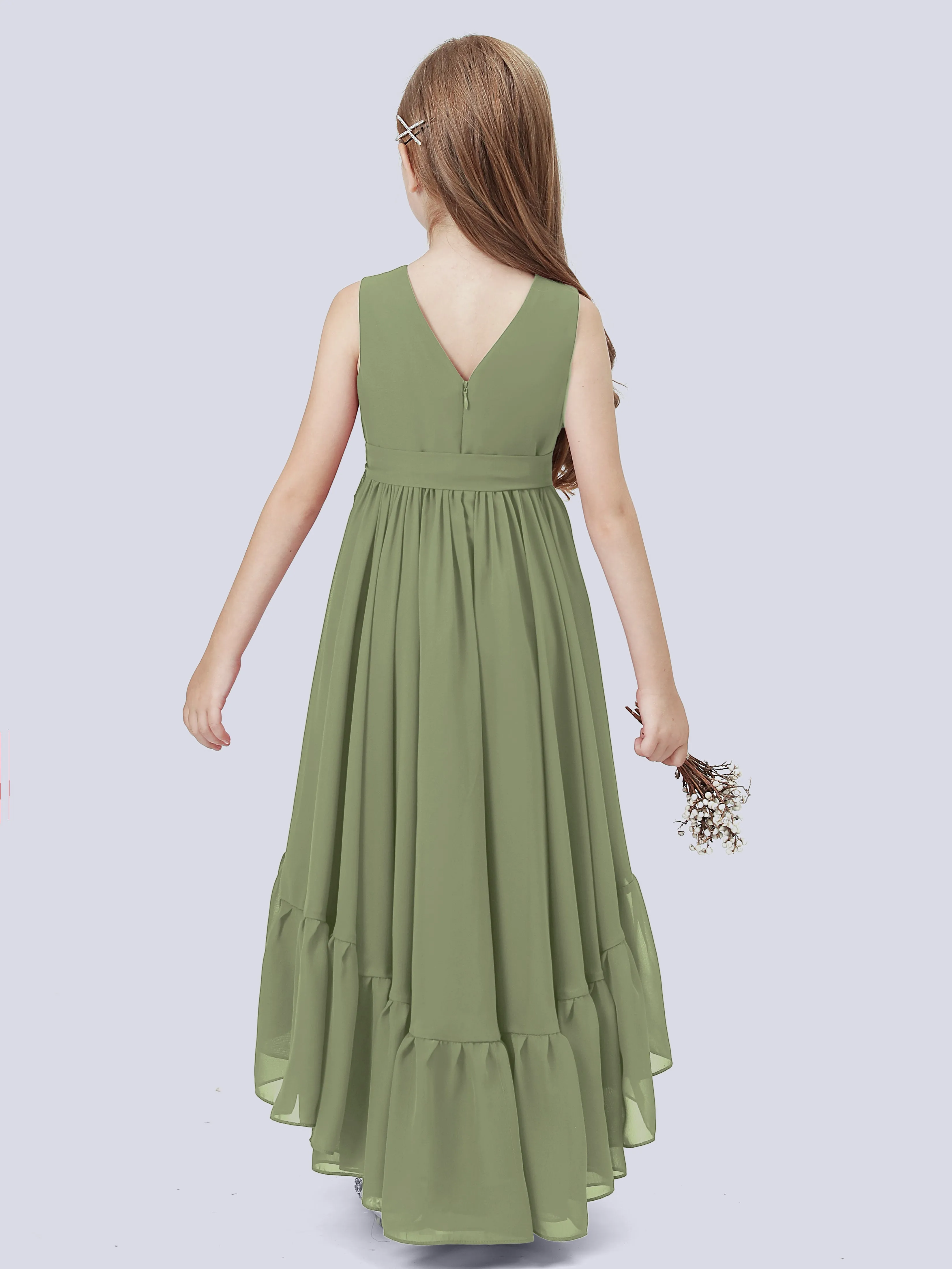 Chiffon High-Low Junior Bridesmaid Dress