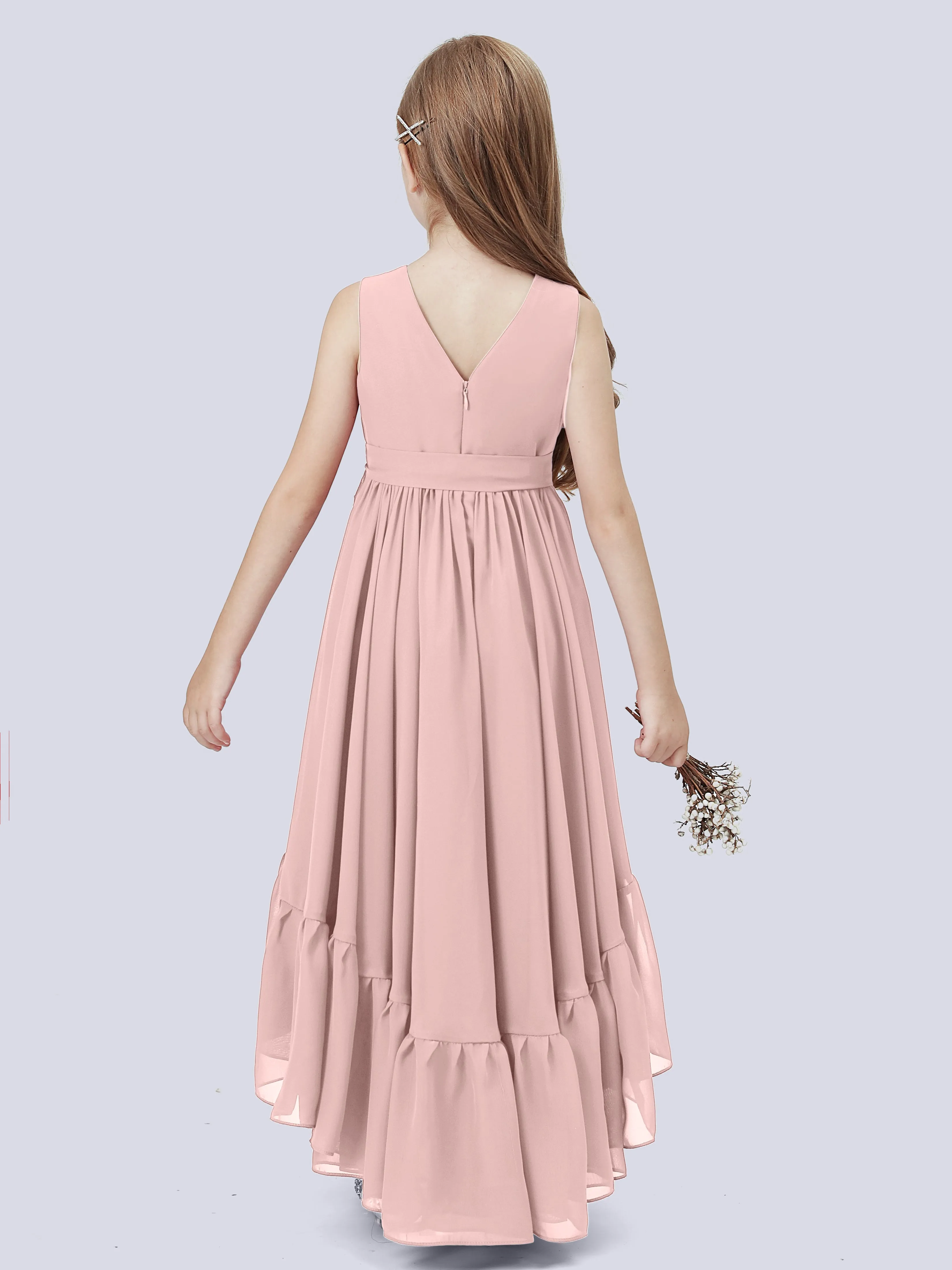 Chiffon High-Low Junior Bridesmaid Dress