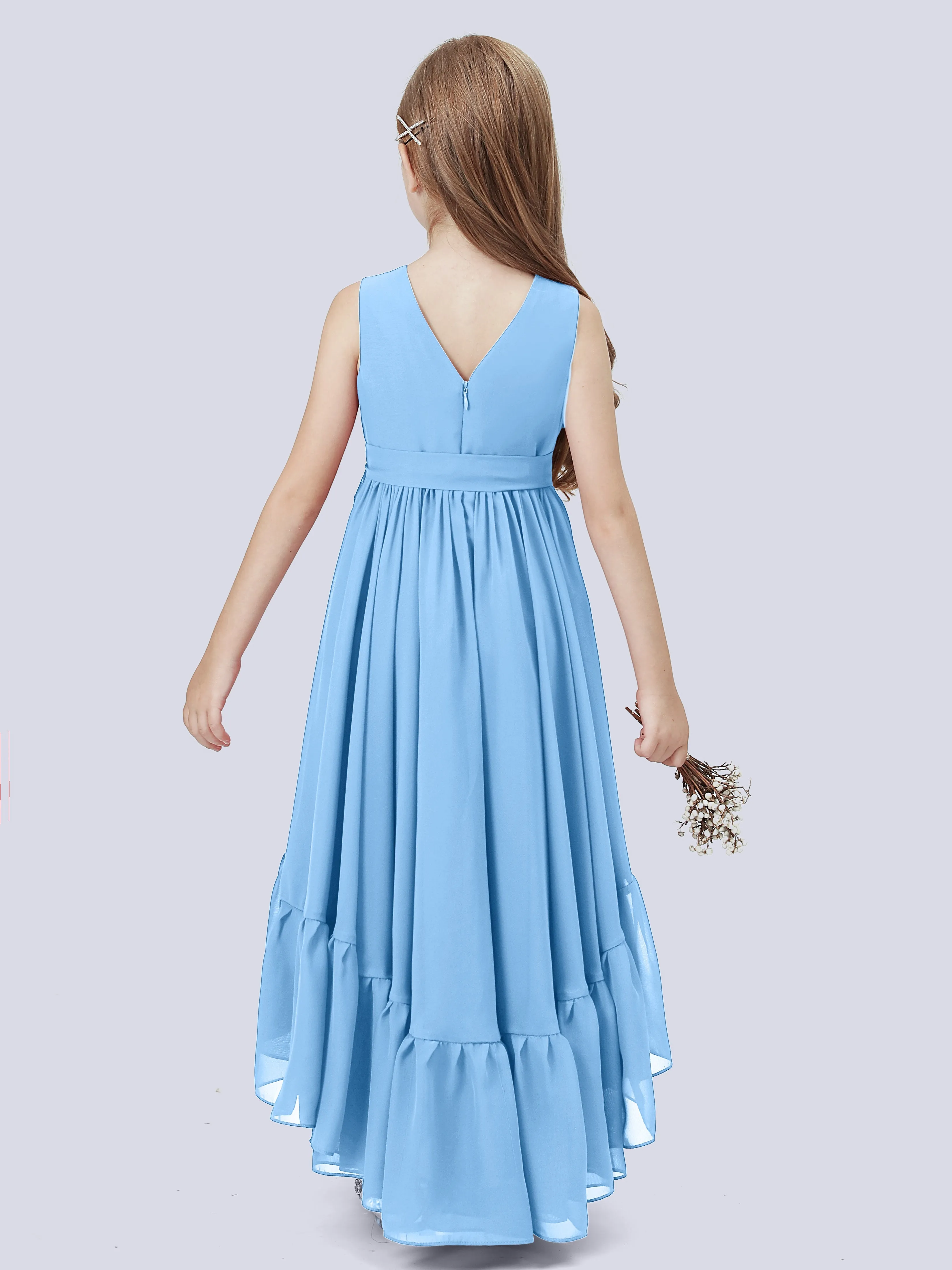 Chiffon High-Low Junior Bridesmaid Dress