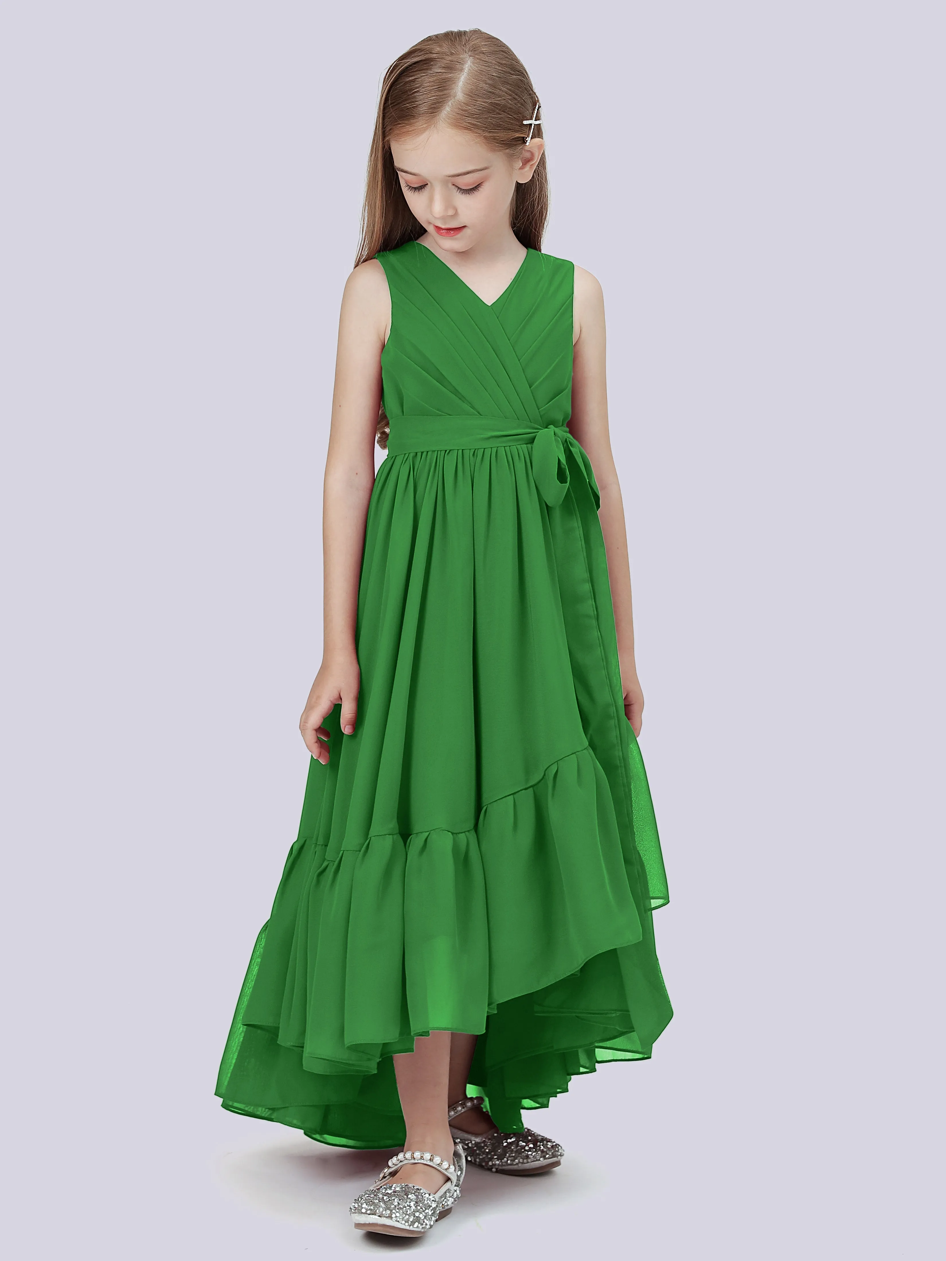 Chiffon High-Low Junior Bridesmaid Dress