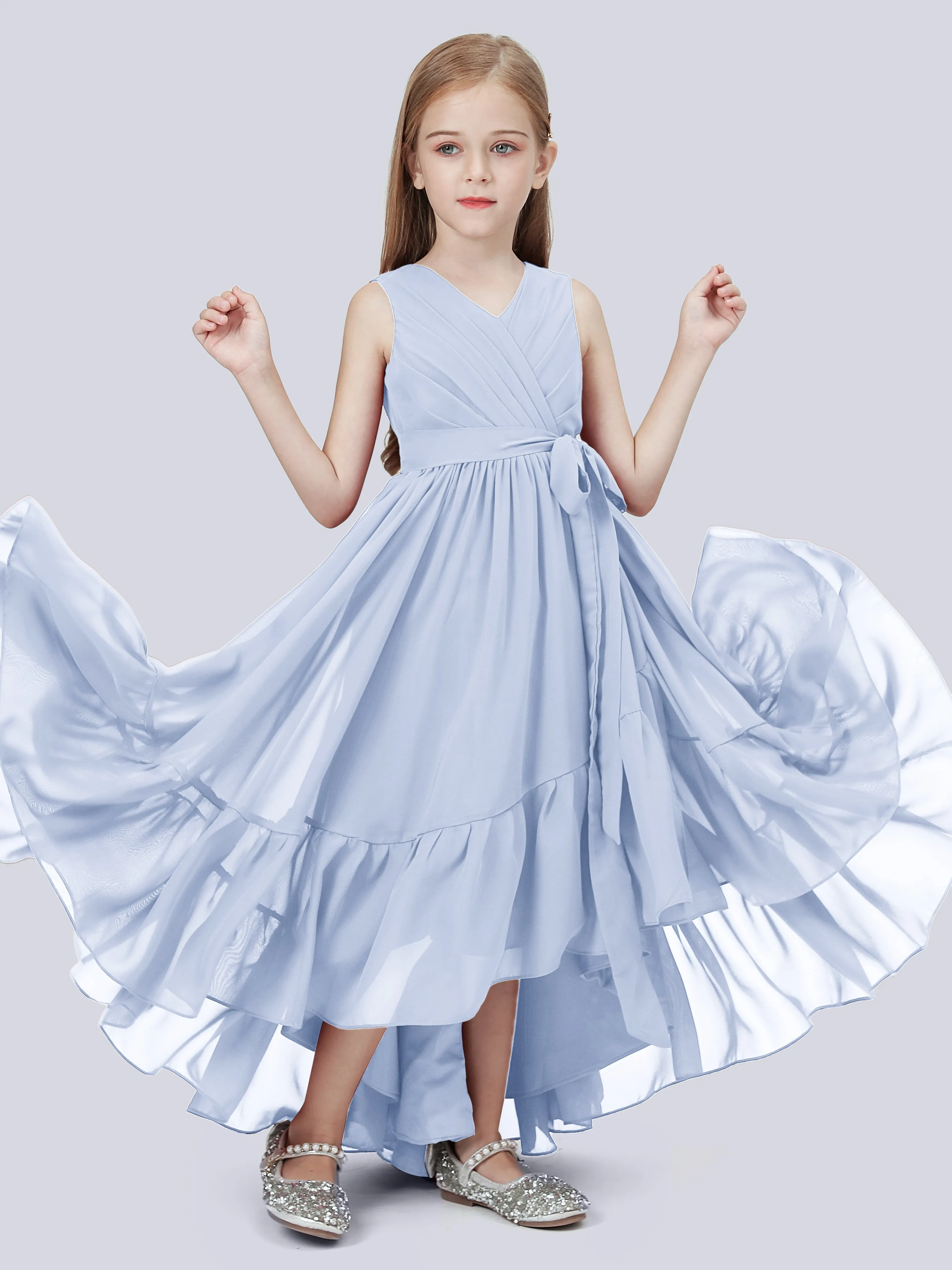 Chiffon High-Low Junior Bridesmaid Dress