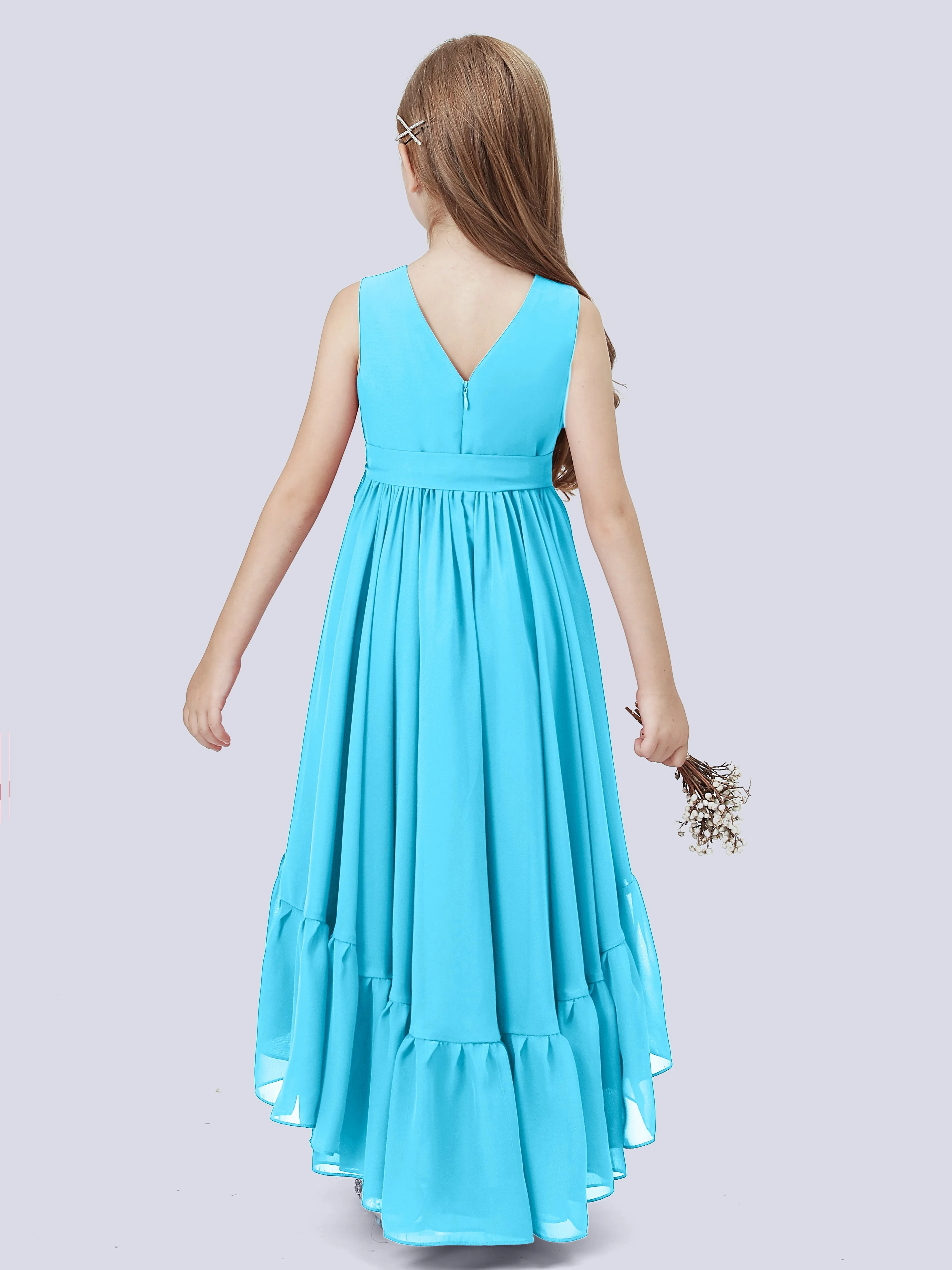 Chiffon High-Low Junior Bridesmaid Dress