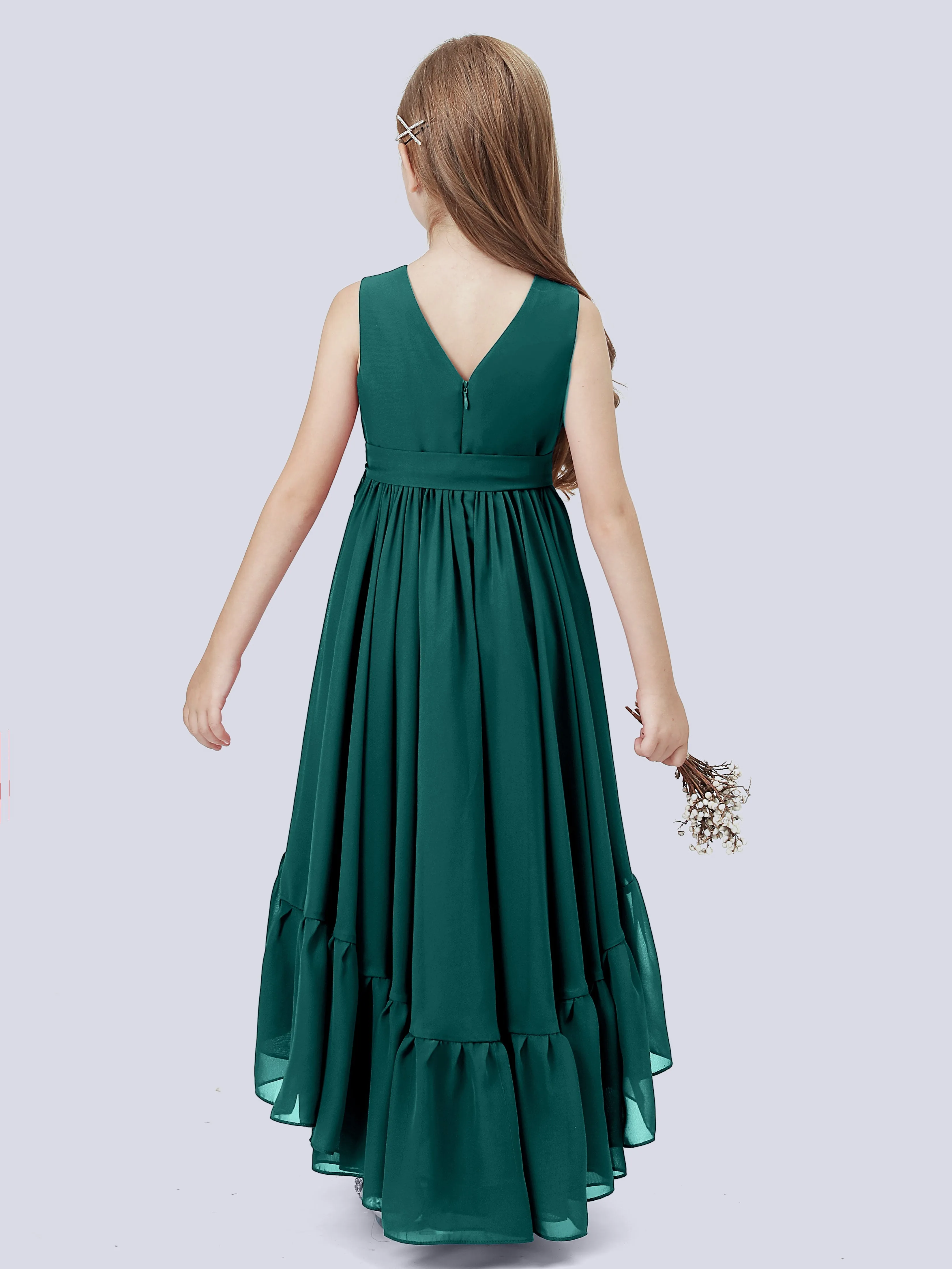 Chiffon High-Low Junior Bridesmaid Dress