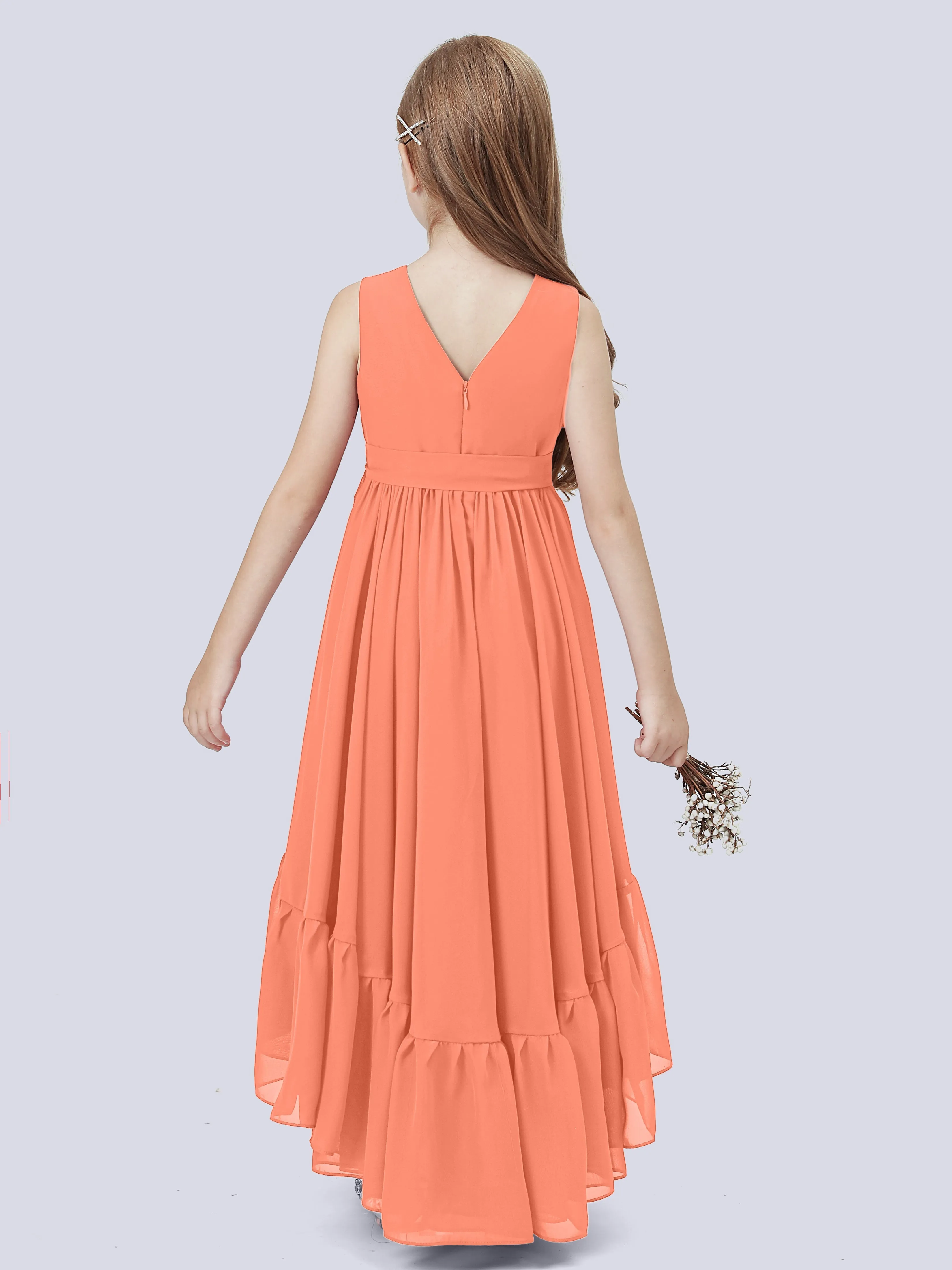 Chiffon High-Low Junior Bridesmaid Dress