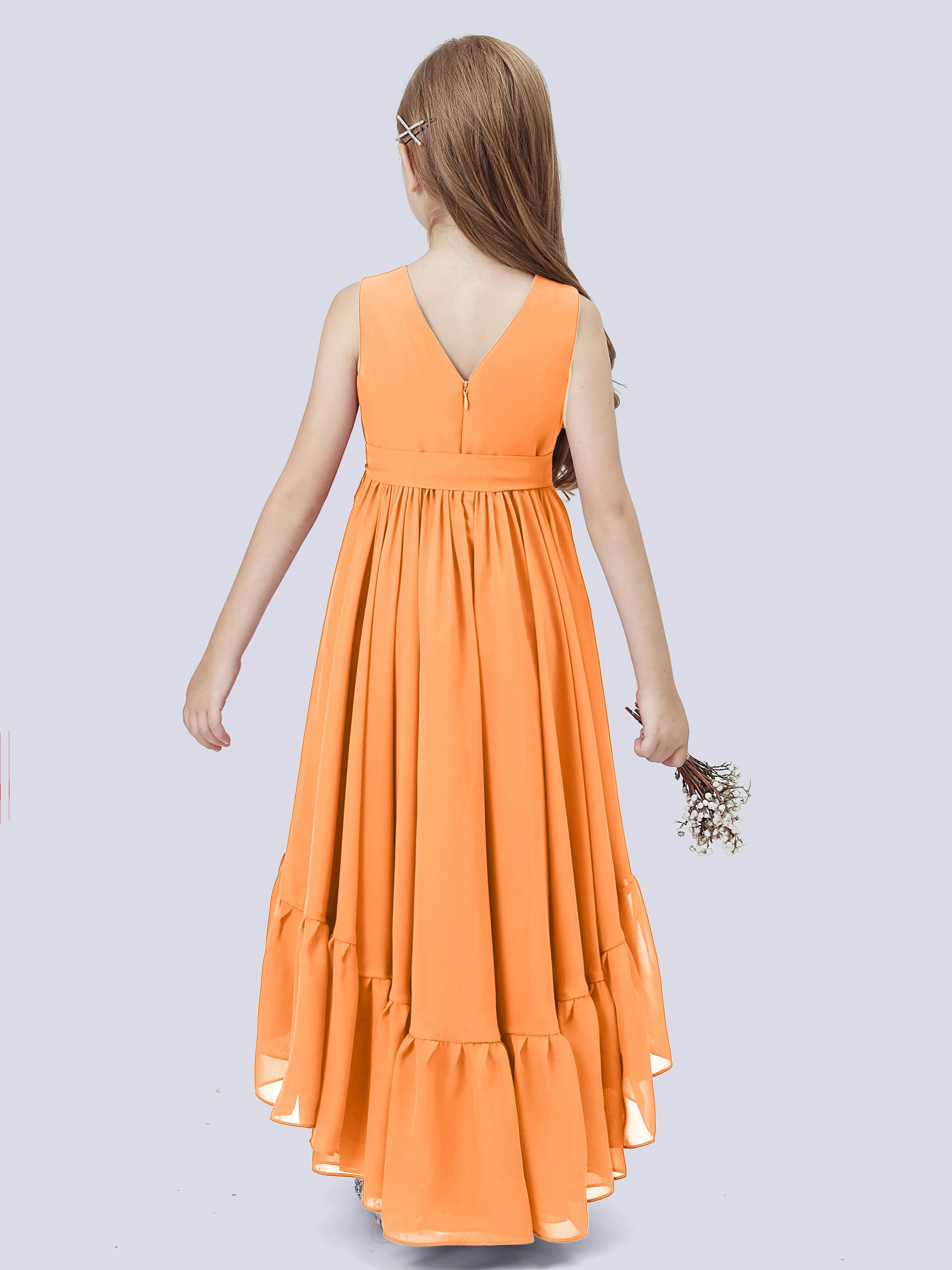 Chiffon High-Low Junior Bridesmaid Dress