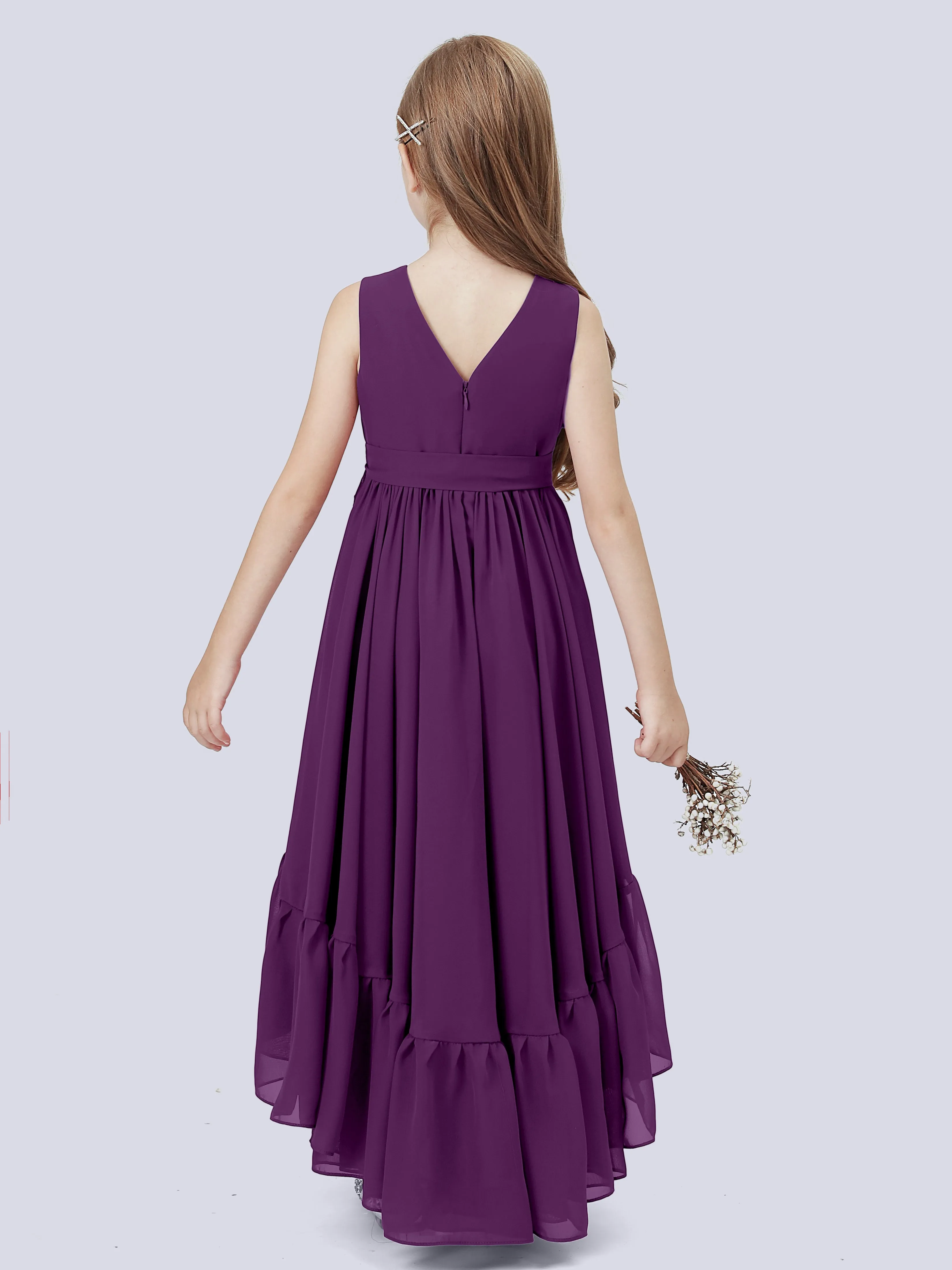 Chiffon High-Low Junior Bridesmaid Dress