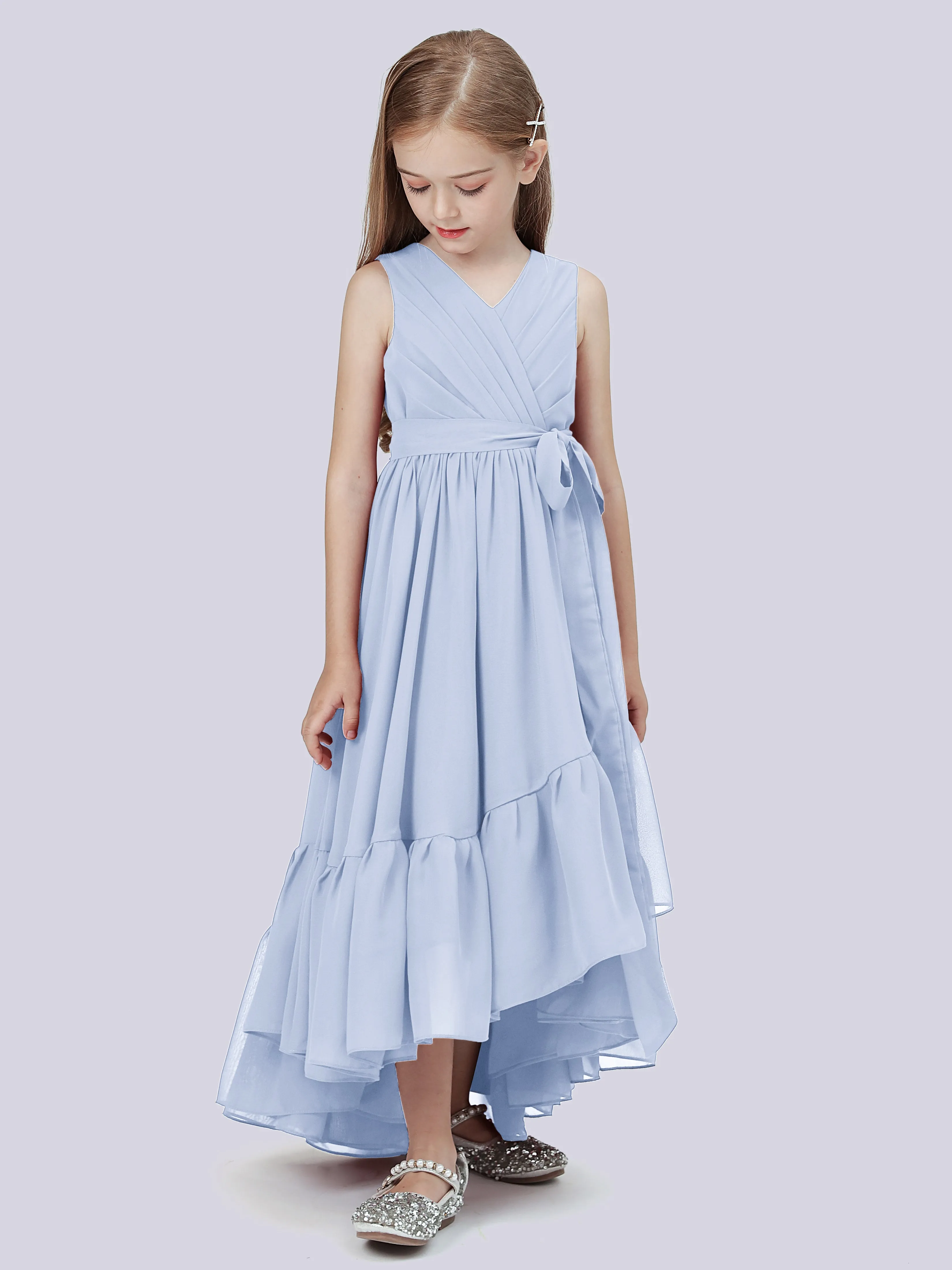 Chiffon High-Low Junior Bridesmaid Dress