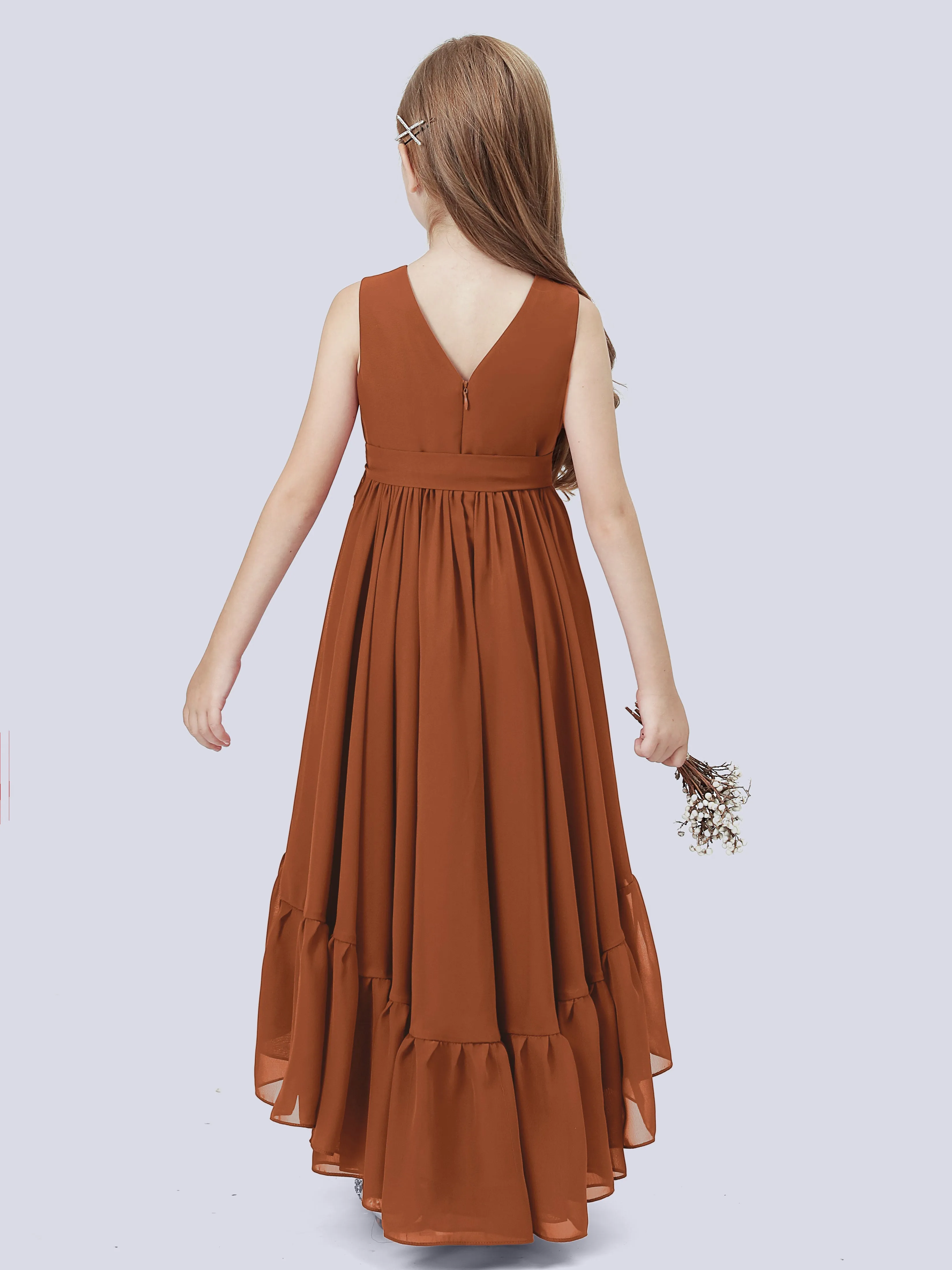 Chiffon High-Low Junior Bridesmaid Dress