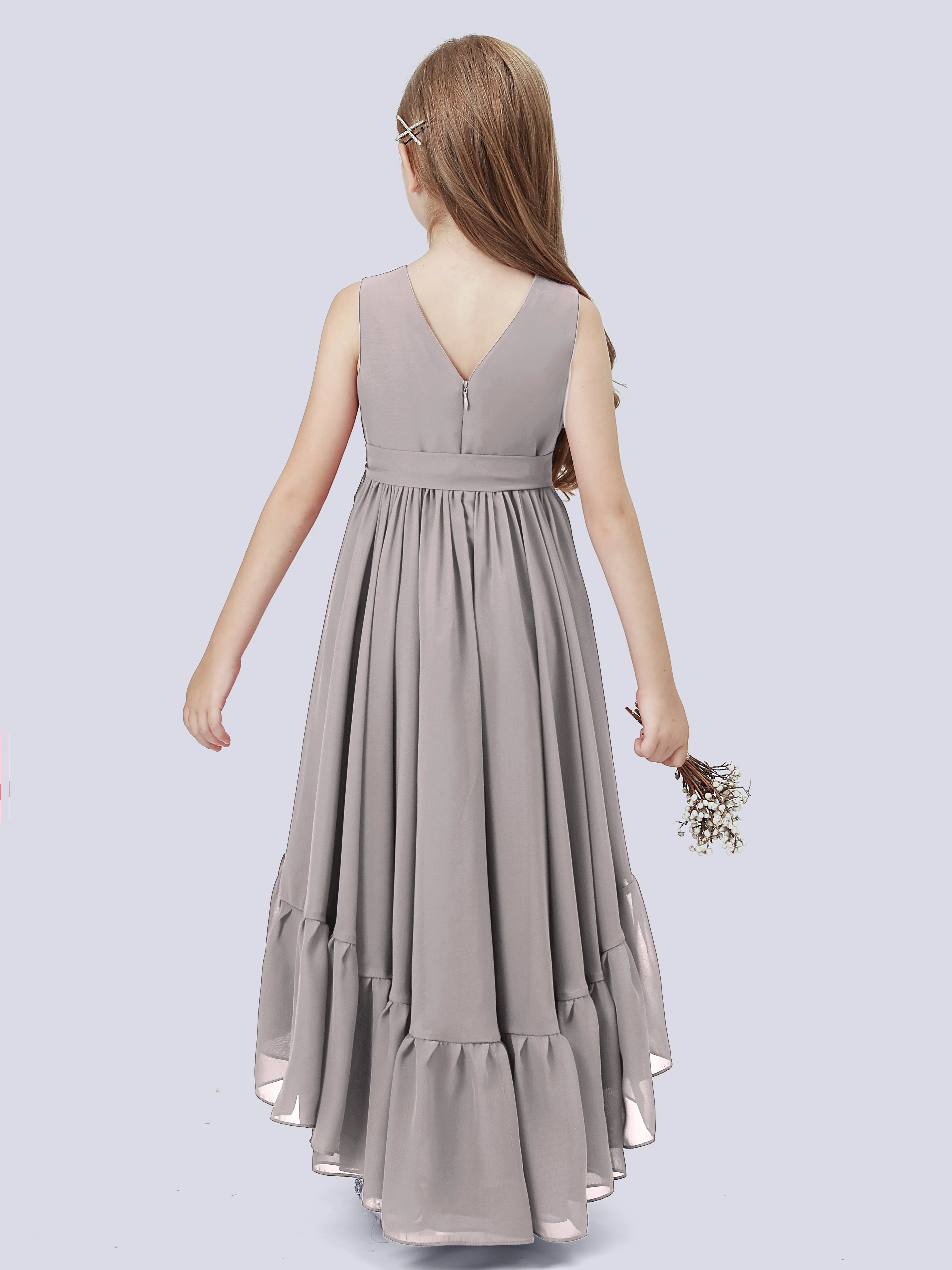 Chiffon High-Low Junior Bridesmaid Dress