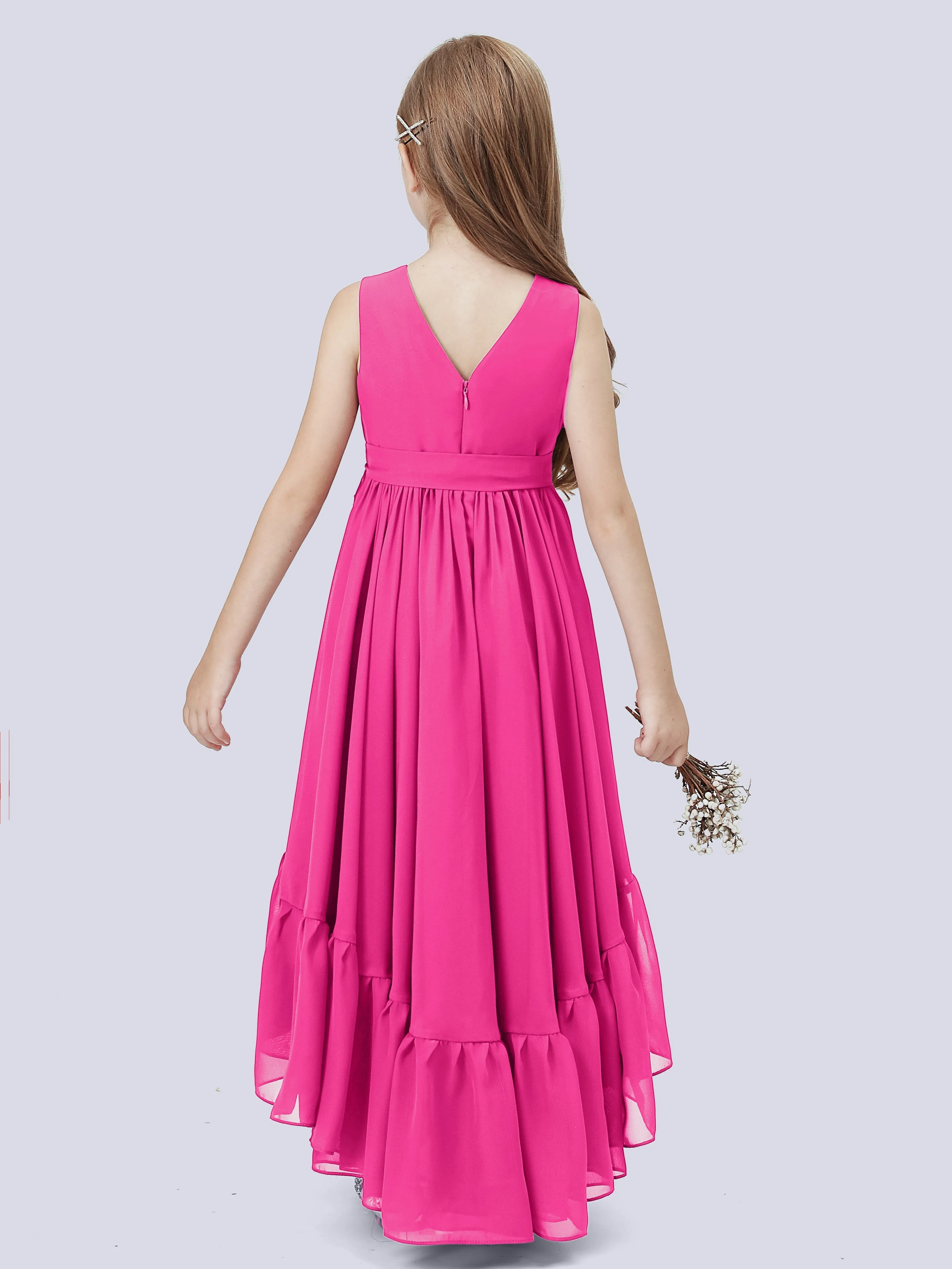 Chiffon High-Low Junior Bridesmaid Dress