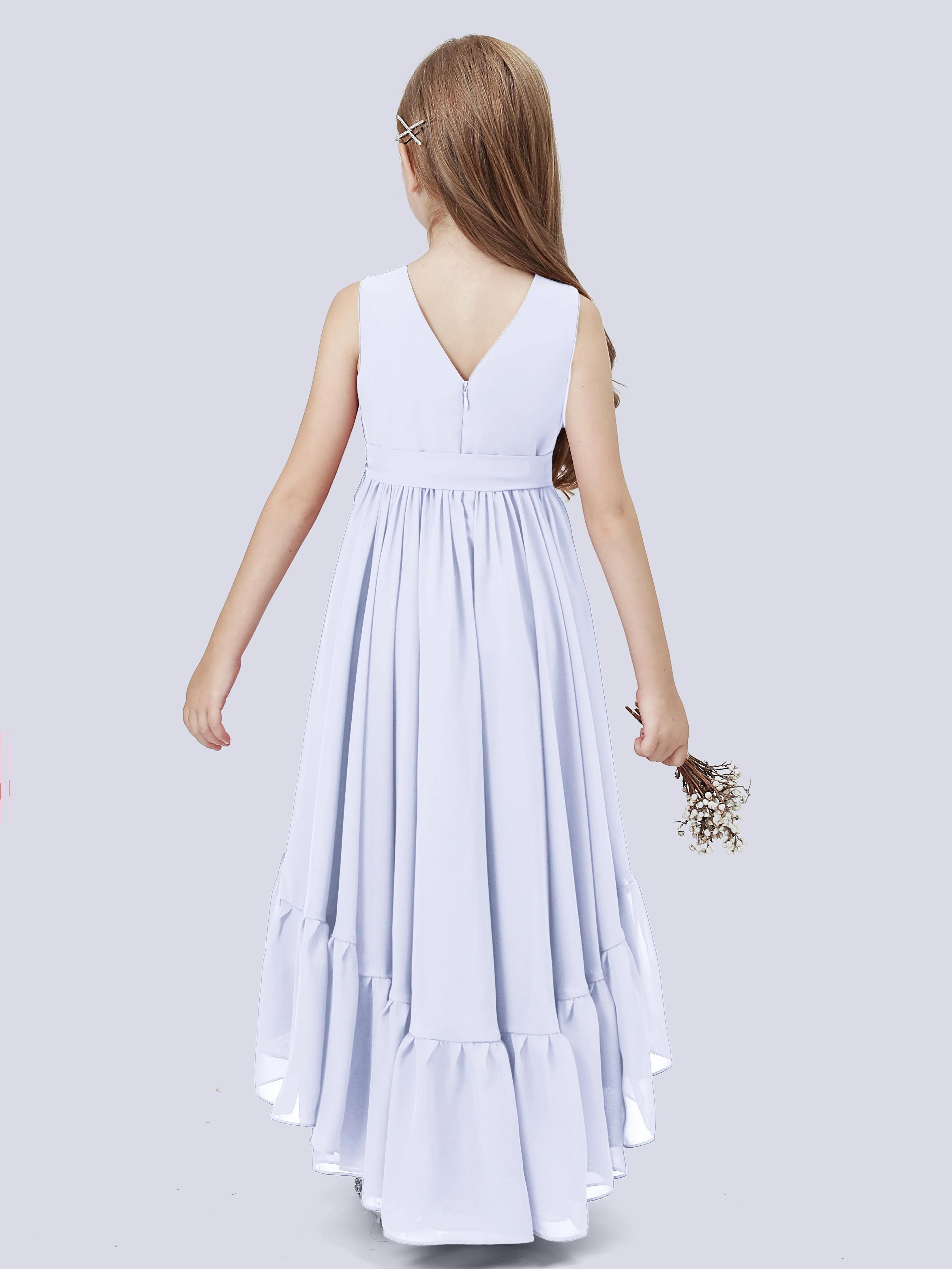 Chiffon High-Low Junior Bridesmaid Dress