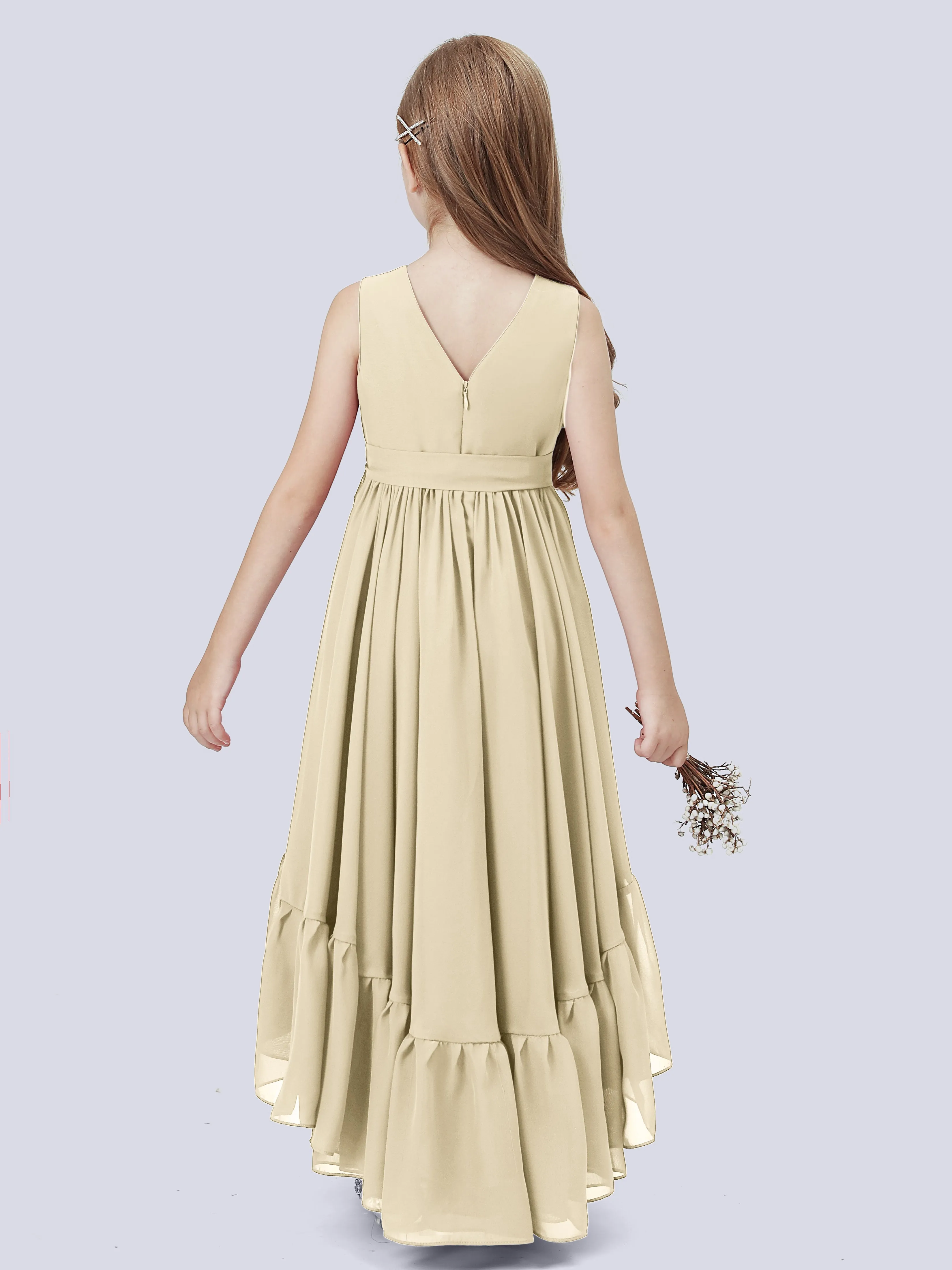 Chiffon High-Low Junior Bridesmaid Dress